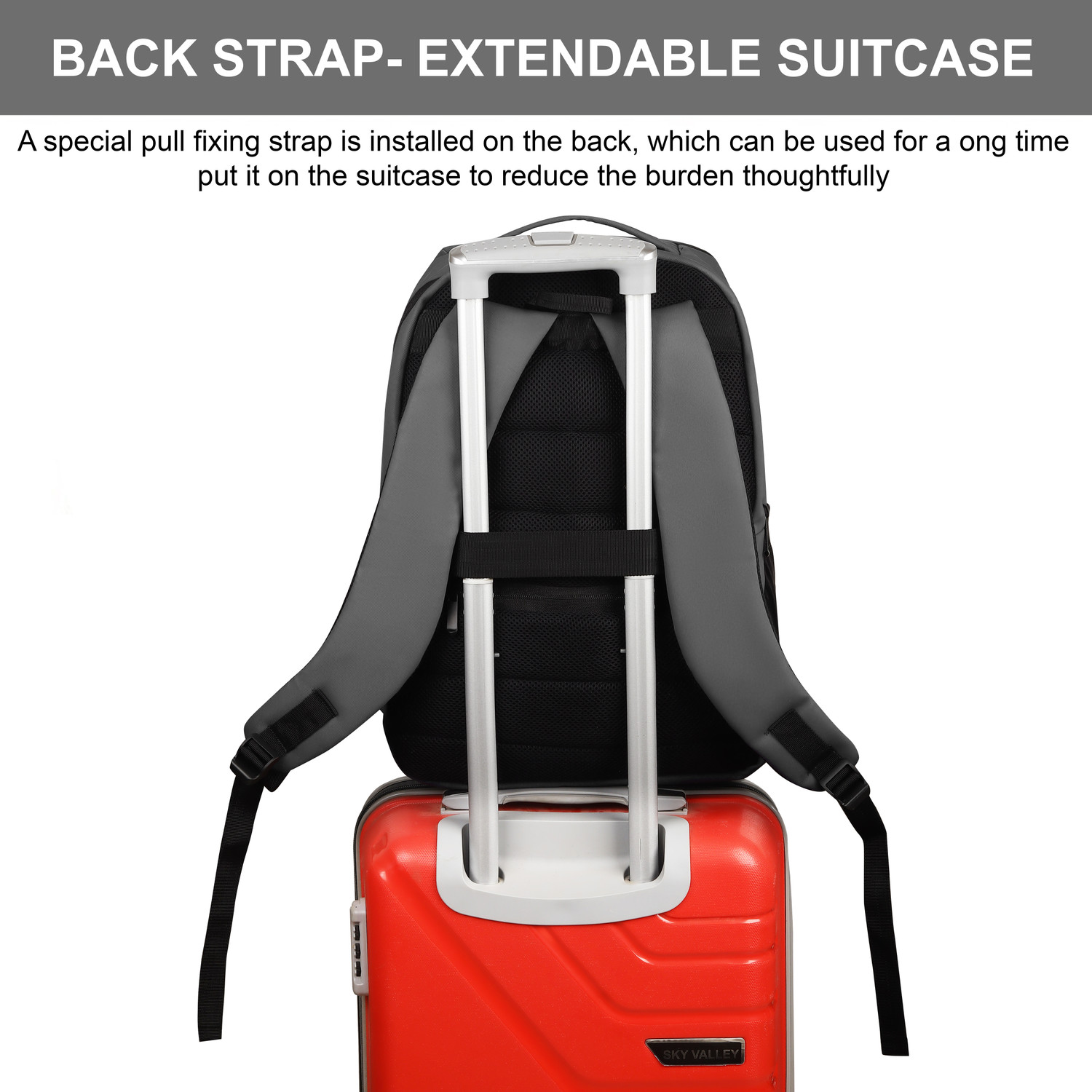 Image of veluvia Large 32 L Backpack Varsity Elite (Grey) 32 L Trolley Backpack