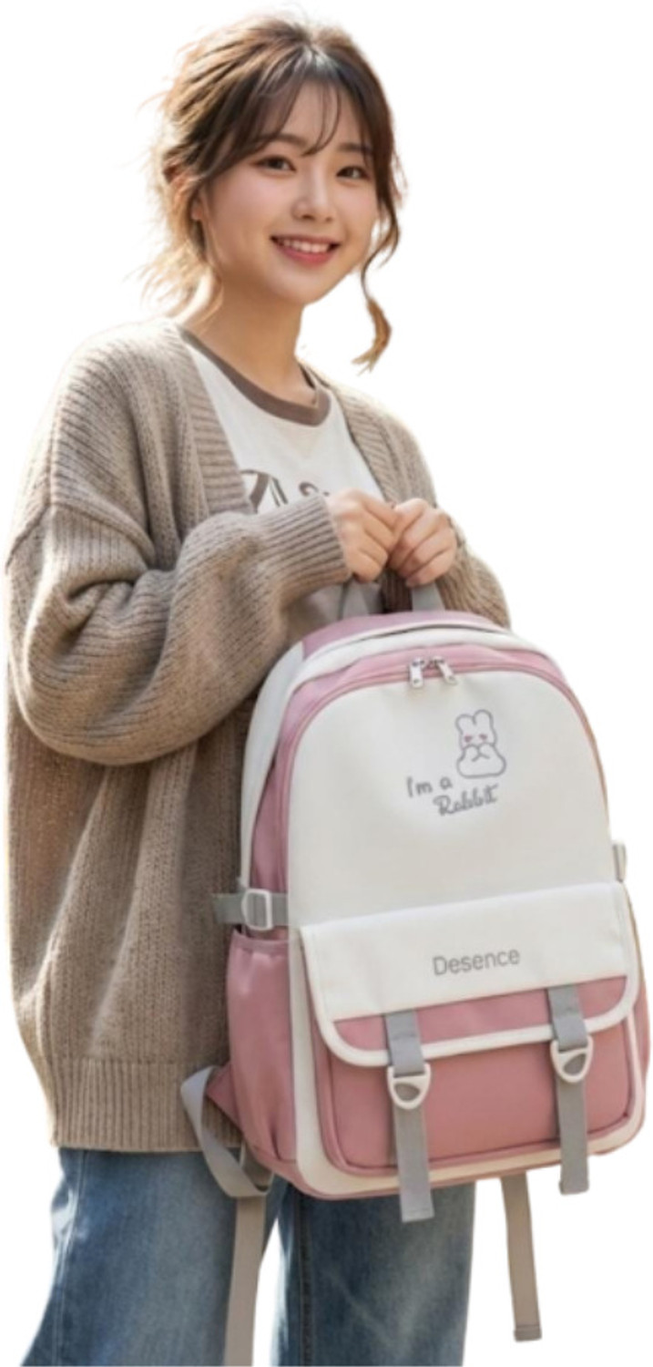 Image of rollinhub Pink Laptop Backpack for Students | College & School Daily Use 25 L Backpack