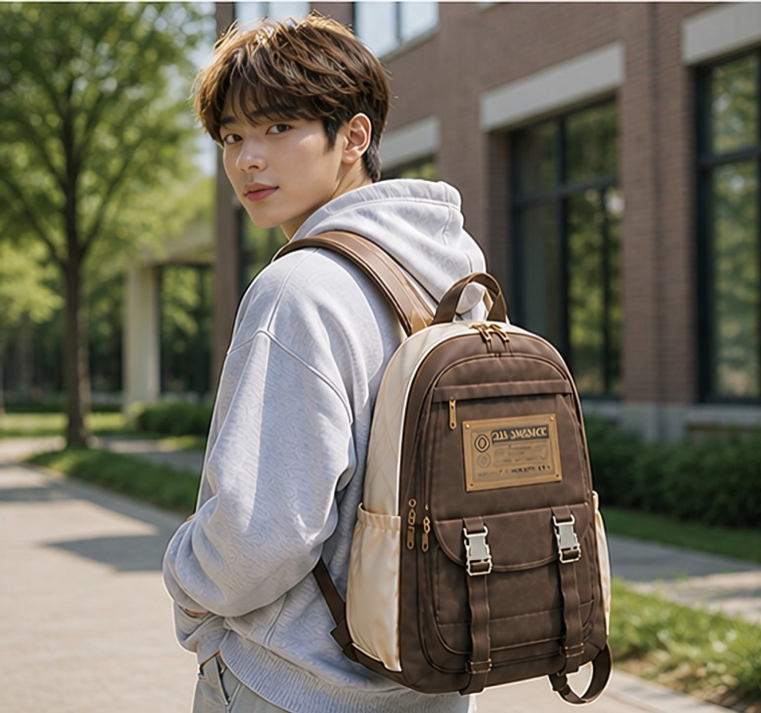 Image of arisen Unisex Korean Style Laptop Backpack Medium Size Waterproof School /College Bag 40 L Trolley Backpack