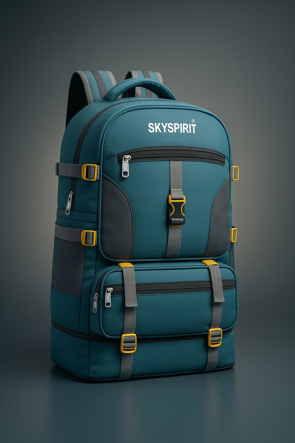 Image of sky spirit 65L Expandable Backpack for Travel, Trekking, Hiking & Camping | Water-Resistant 65 L Backpack