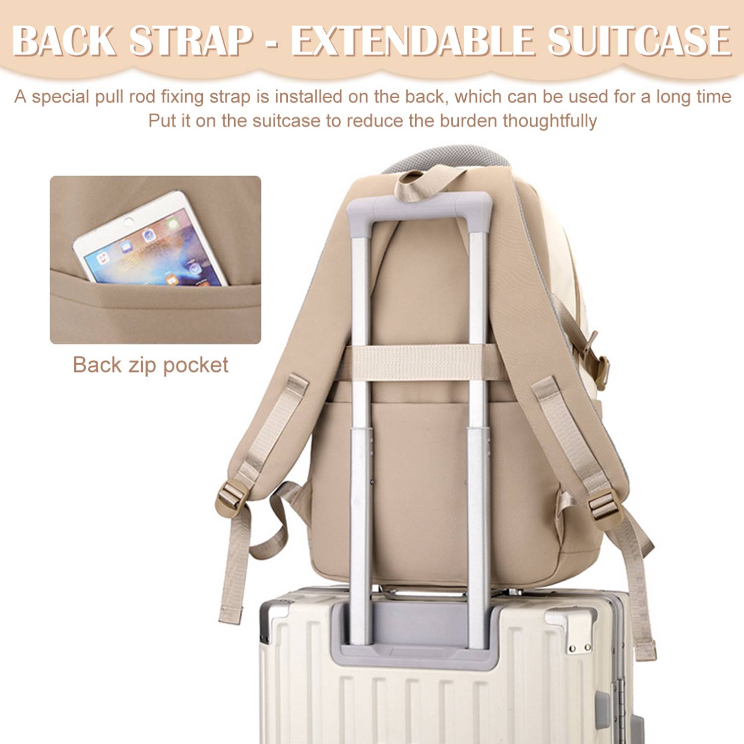 maycreate Girls School Backpack 5.67L Khaki - Image 4