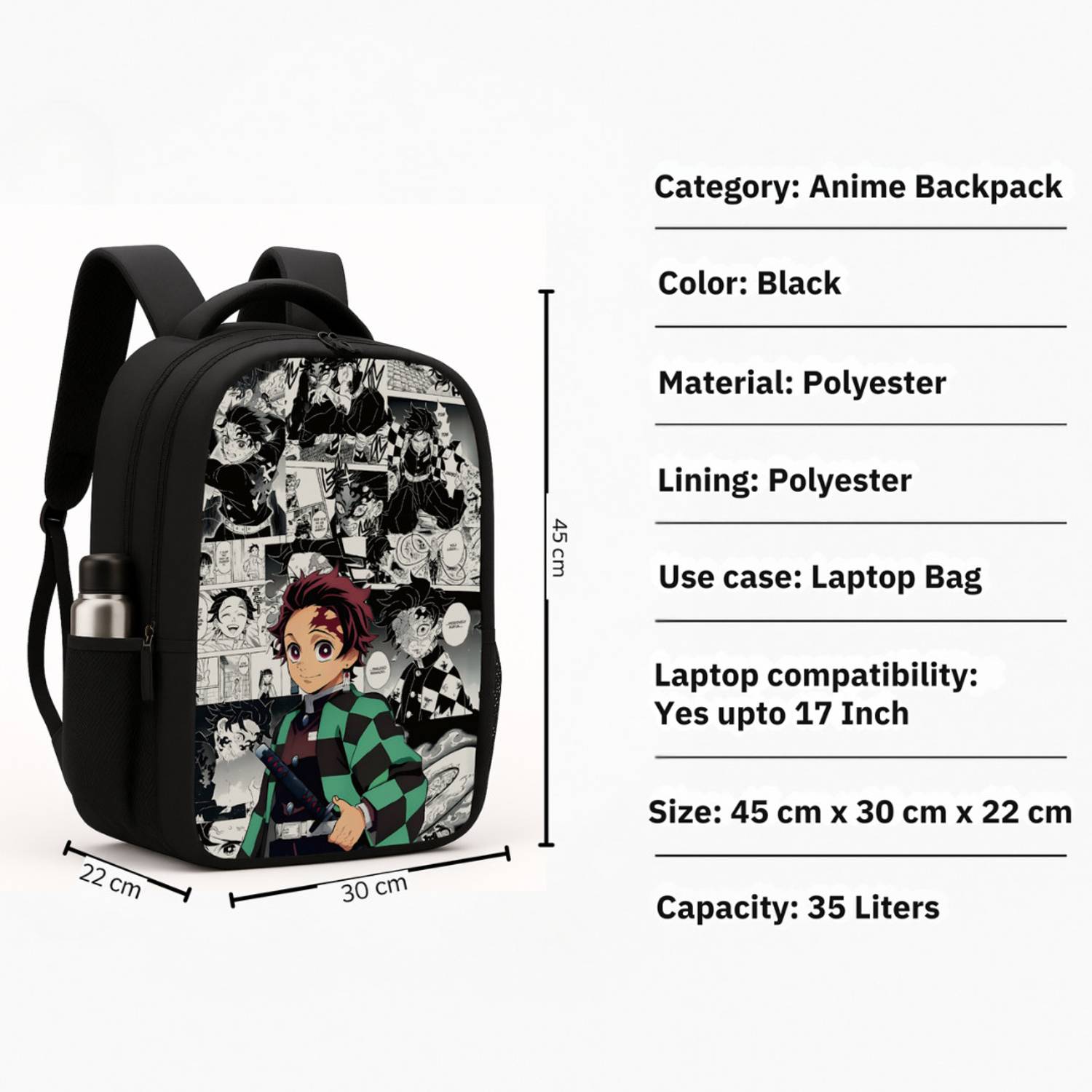 Bagbros Demon Slayer Tanjiro Backpack 35L - Image 3