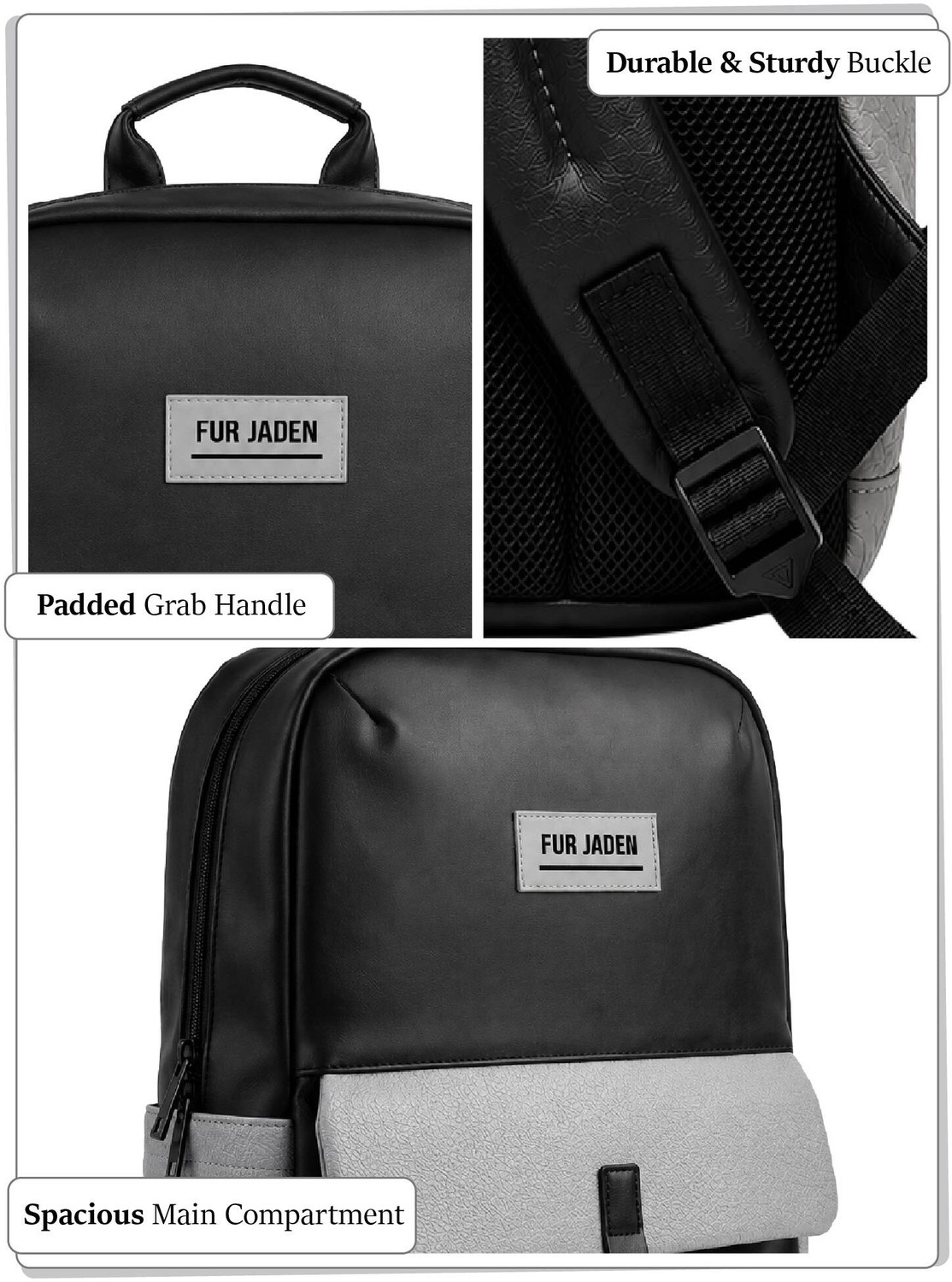 Image of FUR JADEN 15.6 Inch Faux Leather with multiple pocket 25 L Laptop Backpack