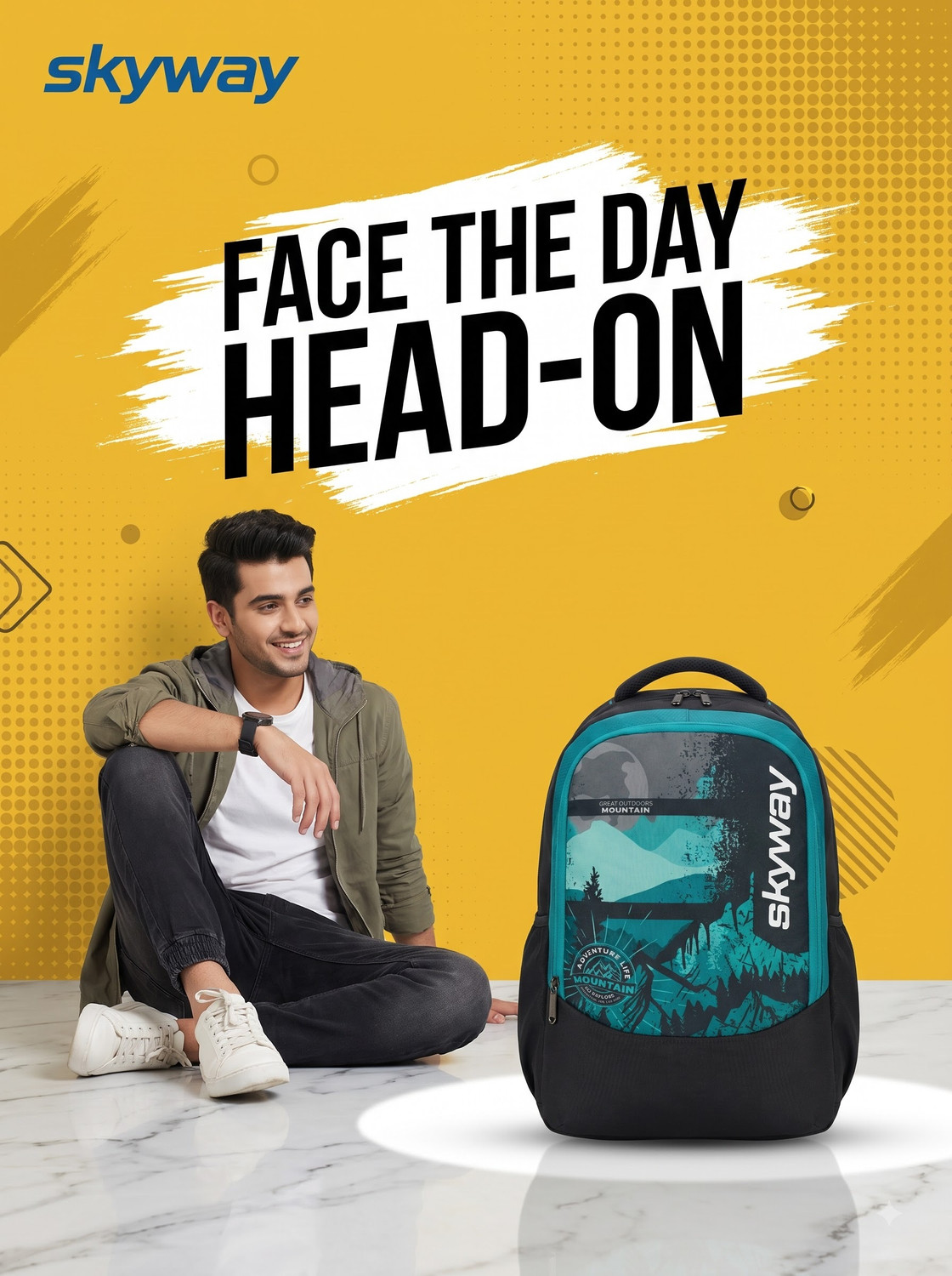 Image of Skyway 32L Water Resistant Backpack with Rain Cover for School, College & Travel 31 L Backpack