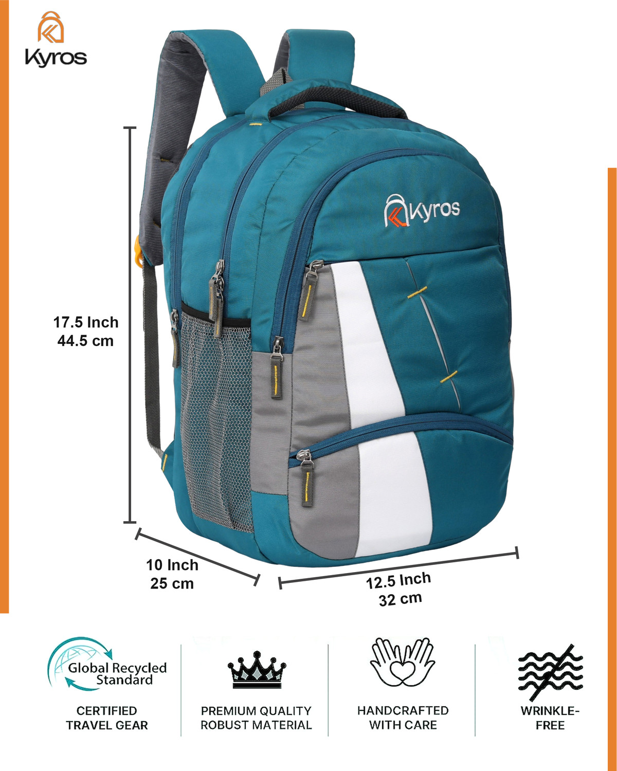 Image of Kyros bag for men &travel bags, laptop bag for men ,bags,college bags for men 45LMULTI Waterproof Backpack