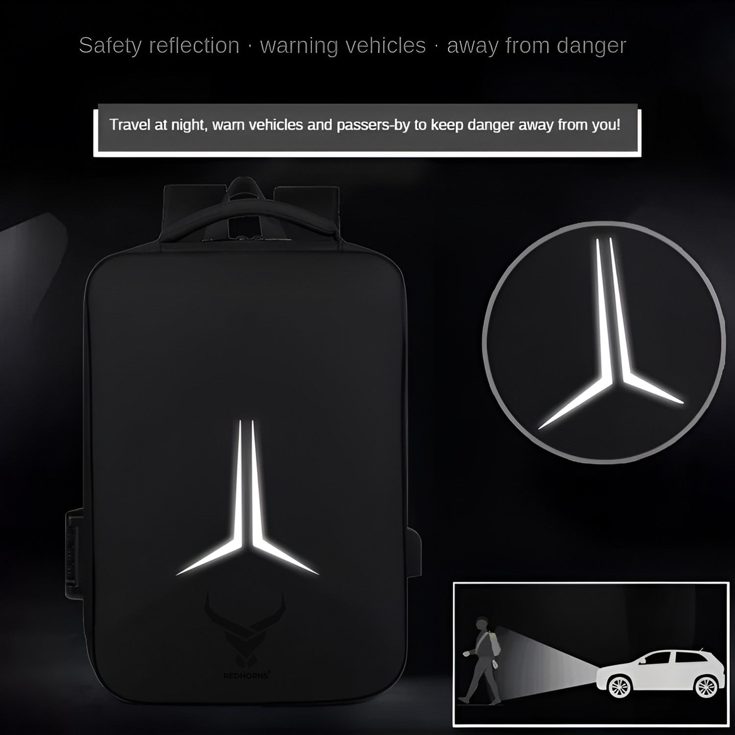 Image of REDHORNS With 15.6 Inch Padded Sleeves Hard Shell Laptop Bag For Men, Women With USB Port 25 L Laptop Backpack