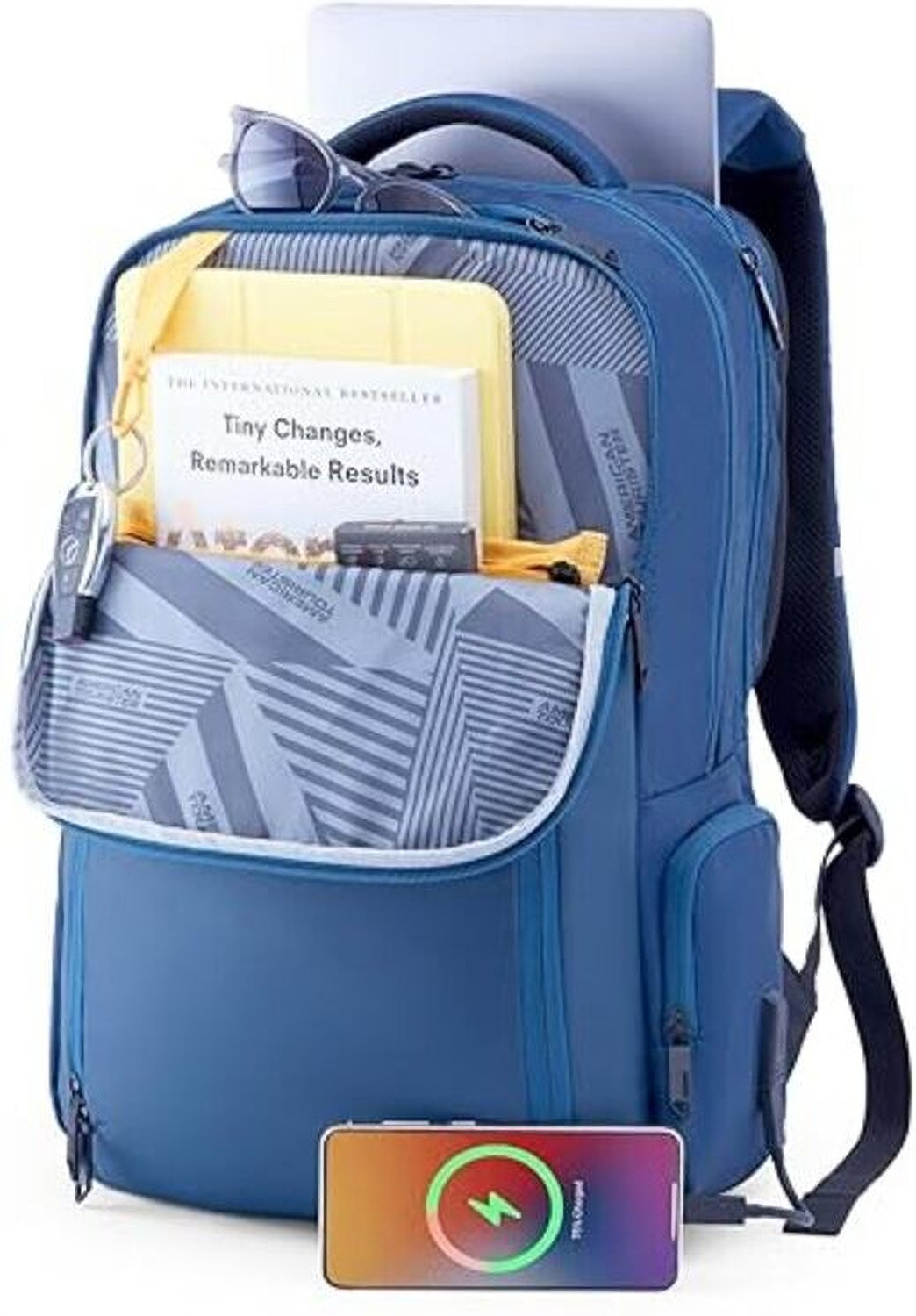 Image of AMERICAN TOURISTER Large 34 L Laptop Backpack Executive backpack with 17 inch Detachable Laptop compartment for Office,college (Blue)