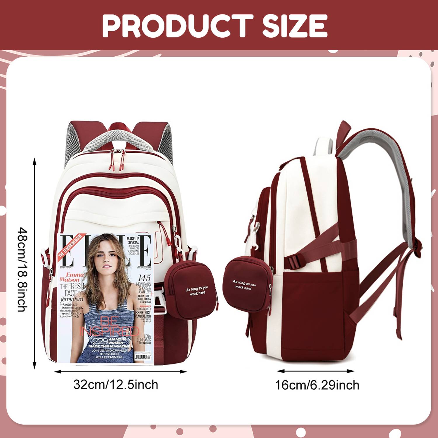 SERPLEX Girls Red Nylon Backpack 2.7L - Image 2