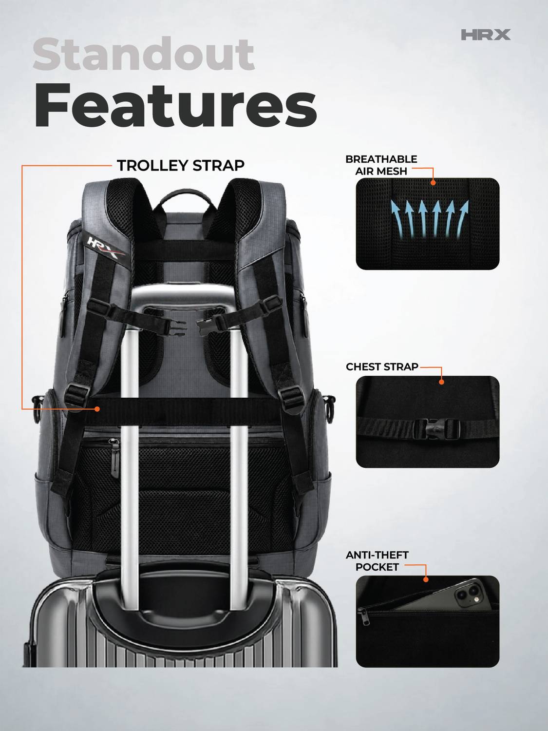 HRX by Hrithik Roshan HRX Keep Going 42L Laptop Backpack - Image 3