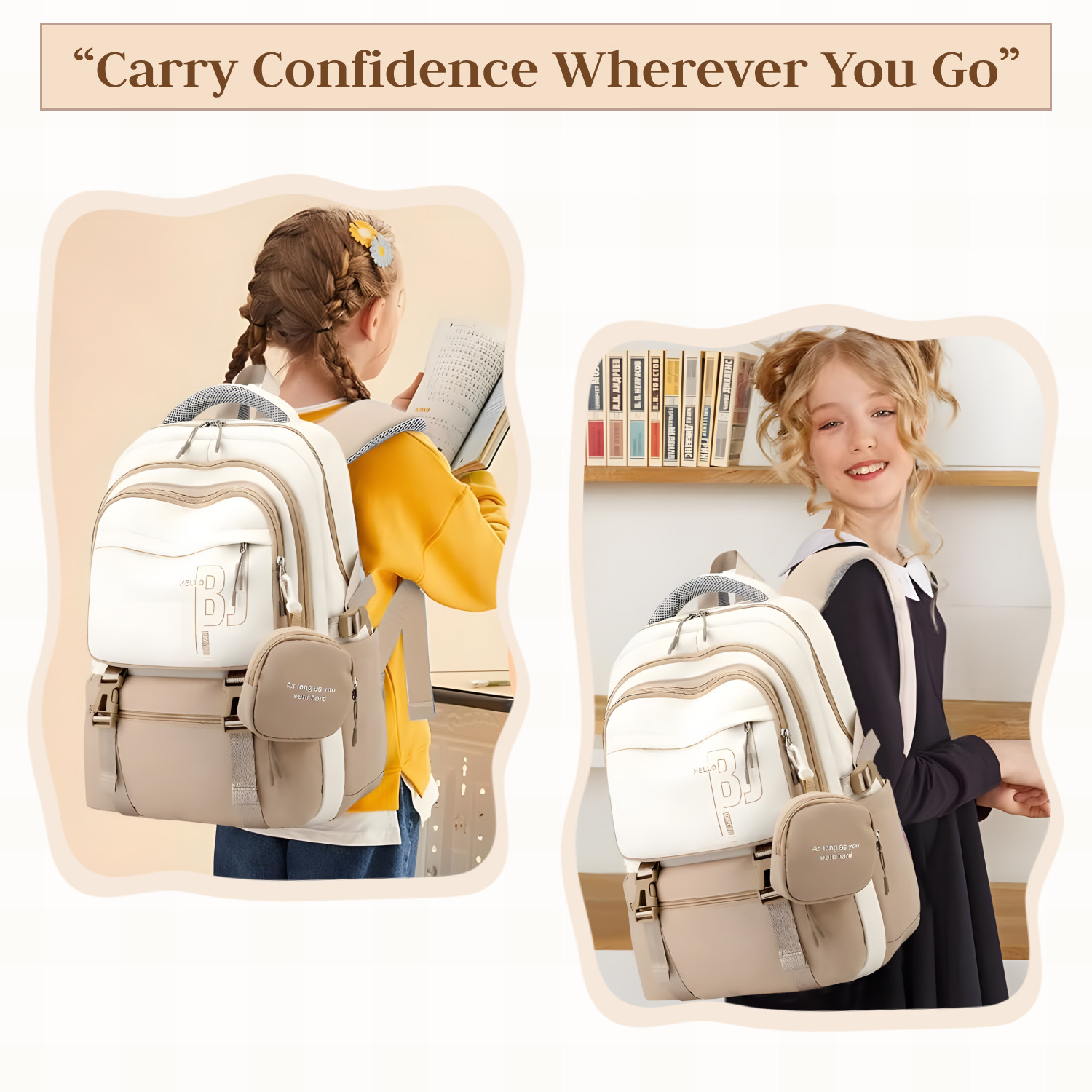 Image of Hexwell Large School Backpack for Girls & Boys College Bag 42 L Laptop Backpack