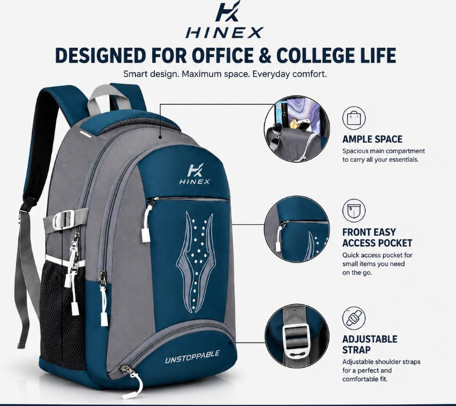 Image of HINEX BAGS 35 L SCHOOL MEN BAG 35 L Laptop Backpack
