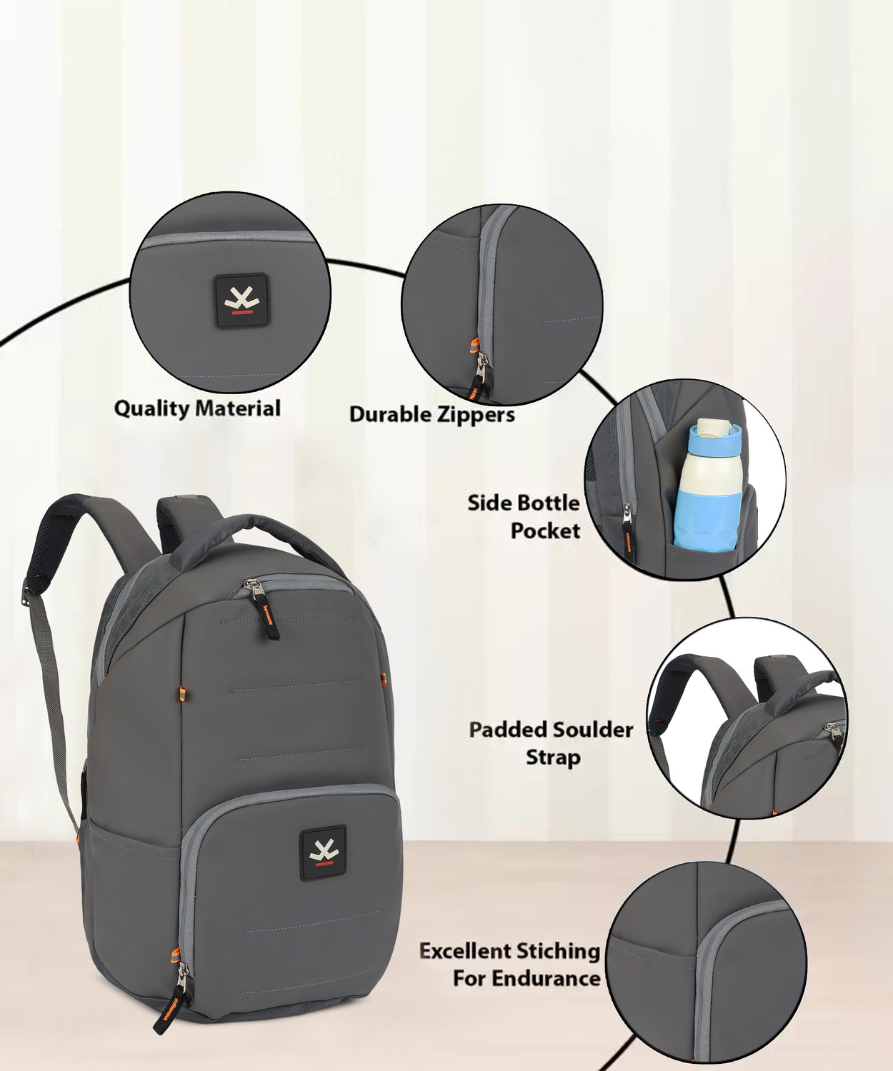 Image of WROGN CREKET Unisex Bag with rain cover Office /School /College /BusinessA-35.1L 35.1 L Laptop Backpack