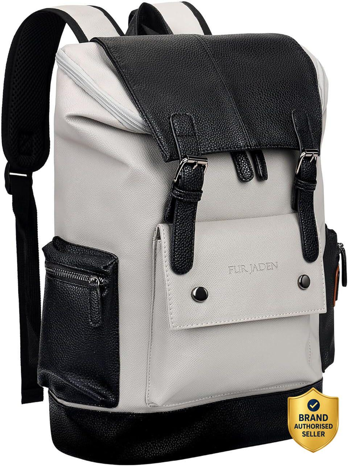 Image of FUR JADEN Vegan Leather With Anti Theft Design fits 15.6 Inch Laptop 20 L Laptop Backpack