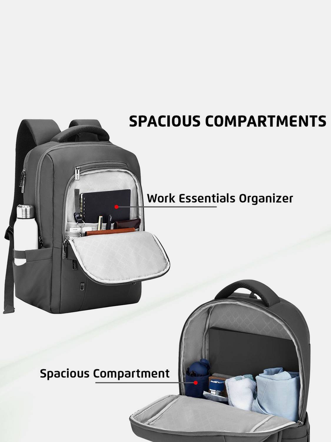 SAFARI Elite 25L Laptop Backpack Gray - Image 4