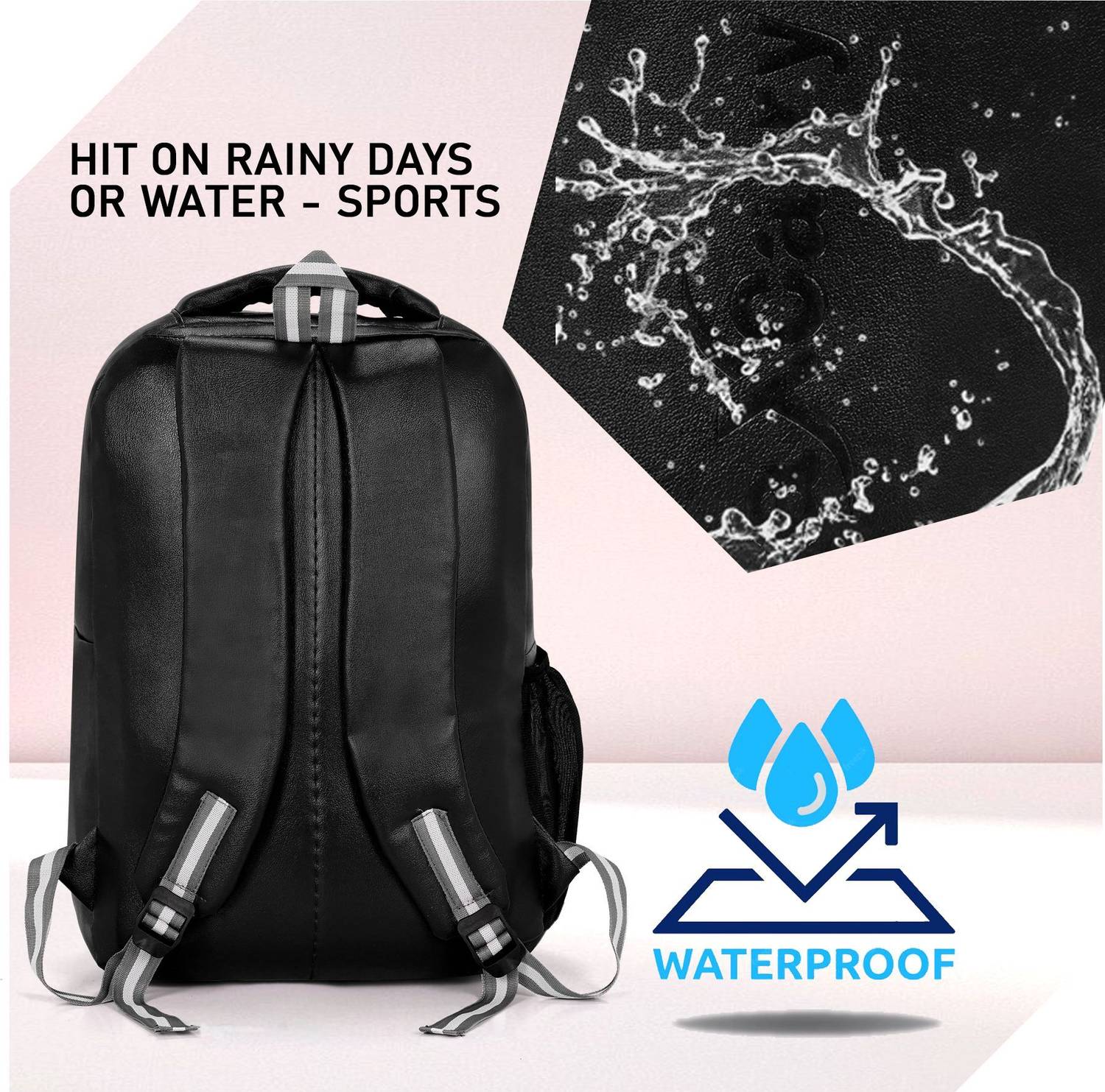 Maxcarry Premium Black Leather Backpack 40L - Image 2