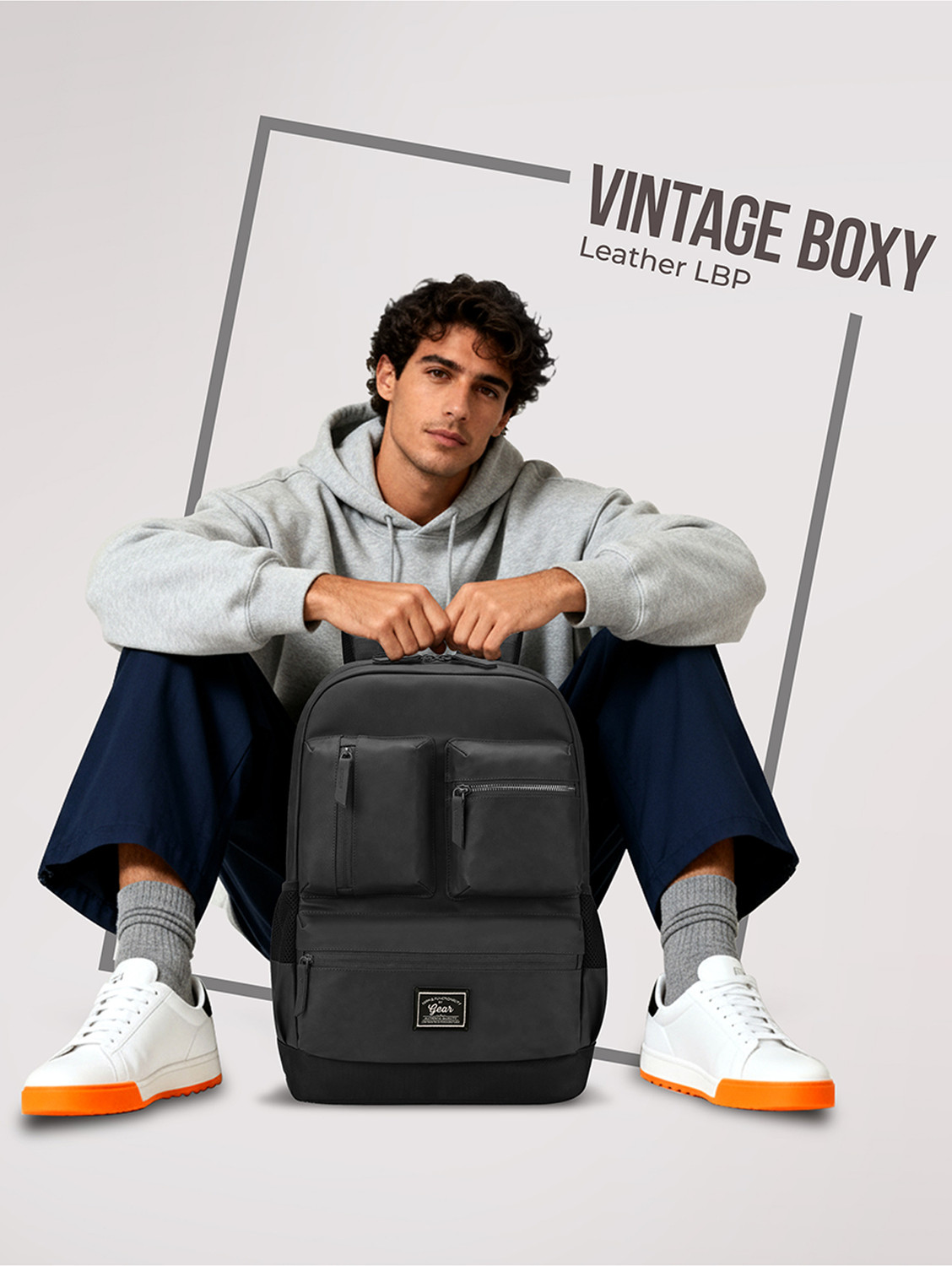 Image of Gear VINTAGE BOXY LEATHER LAPTOP BACKPACK 26 L Laptop Backpack