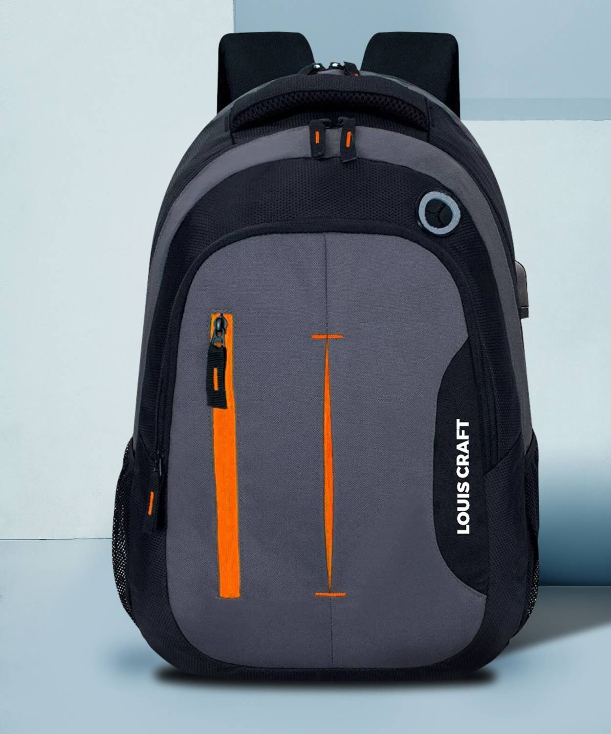 Vokan 30L Orange Laptop Backpack with USB Charging