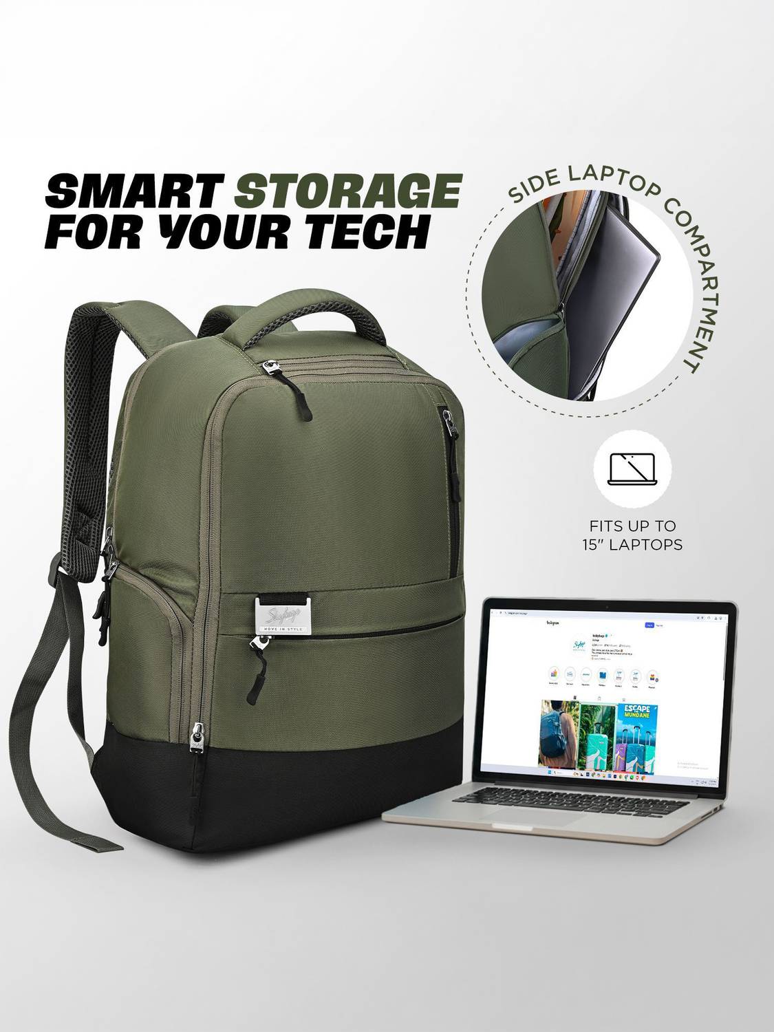 SKYBAGS Nero 15 Inch Anti-Theft Laptop Backpack - Image 4