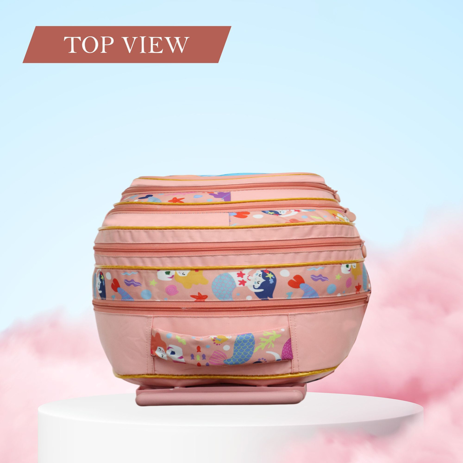 Image of Baby Girl School Kids Trolly Bag | GIRL School Kids Trolley Bag Waterproof |Color Peach 35 L Trolley Backpack