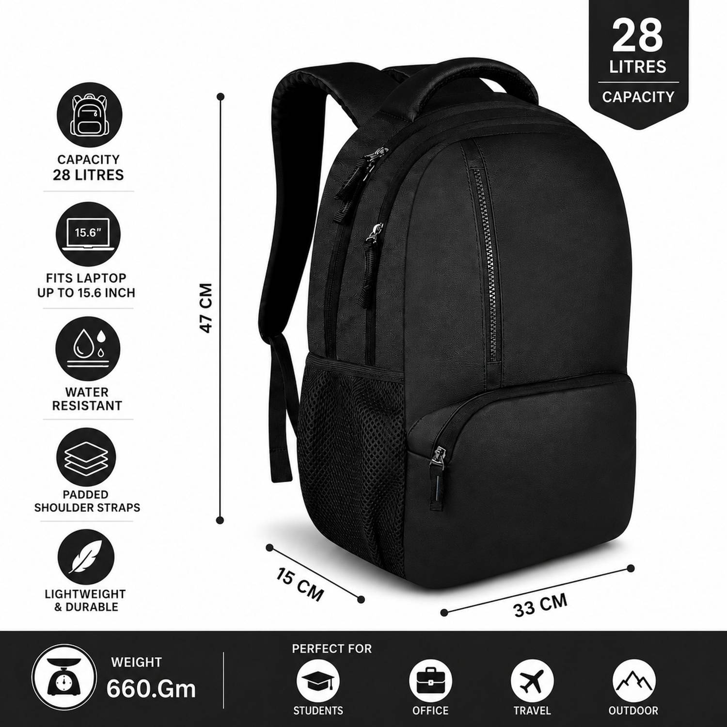 BIGBERRY NEWAGE 28 Ltrs PU Backpack - Image 3