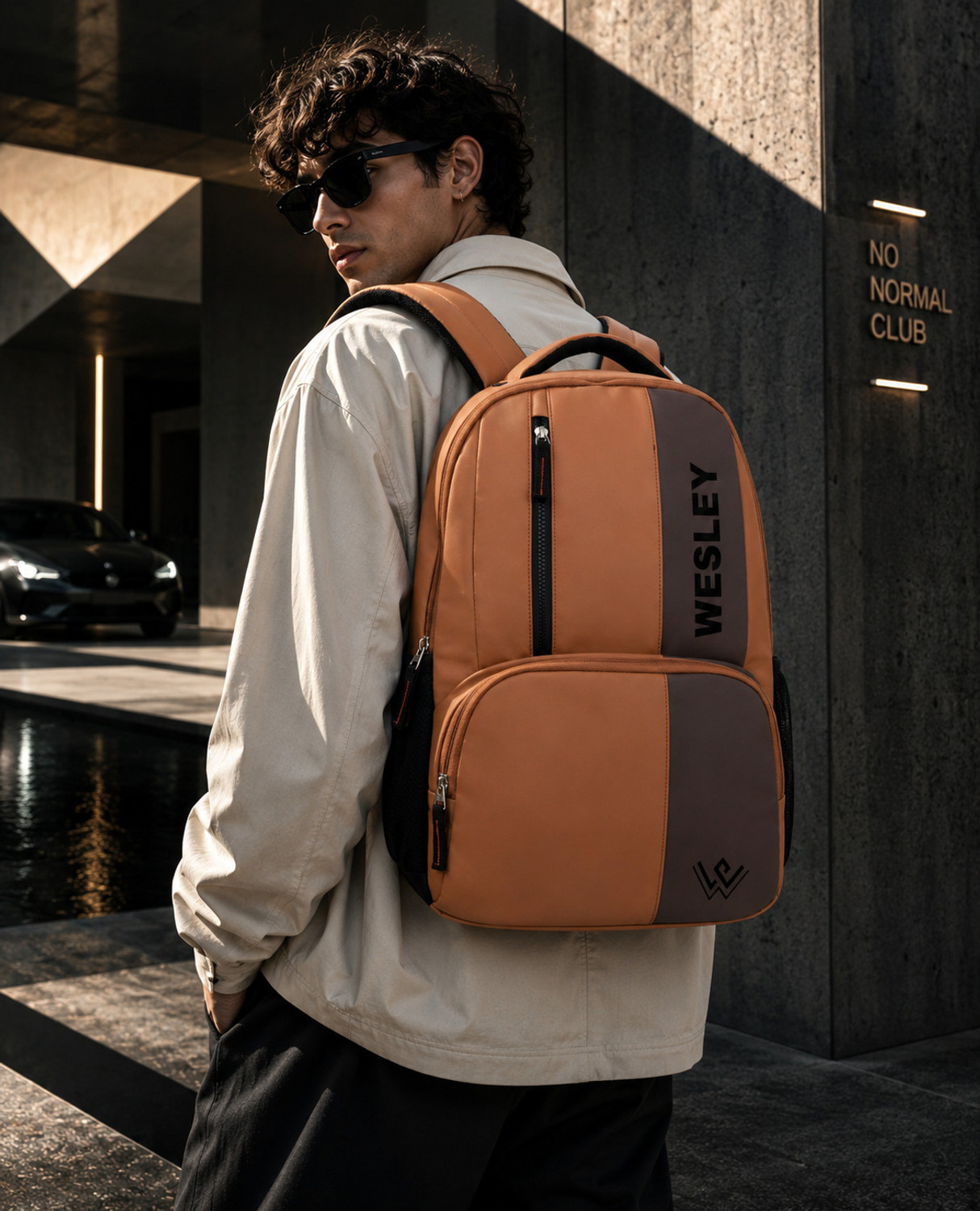 Image of WESLEY Vintage Faux Leather Pu Waterproof Unisex Office /College /Business /School /bags 35 L Laptop Backpack