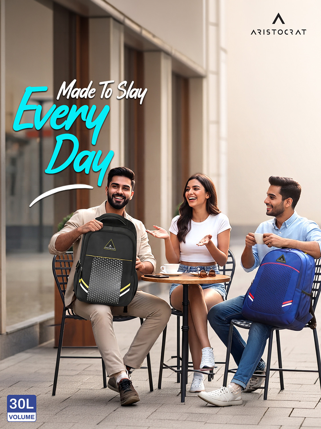 Image of ARISTOCRAT Slay Backpack for Men and Women, 3 Compartment and 3 Pockets 30 L Backpack