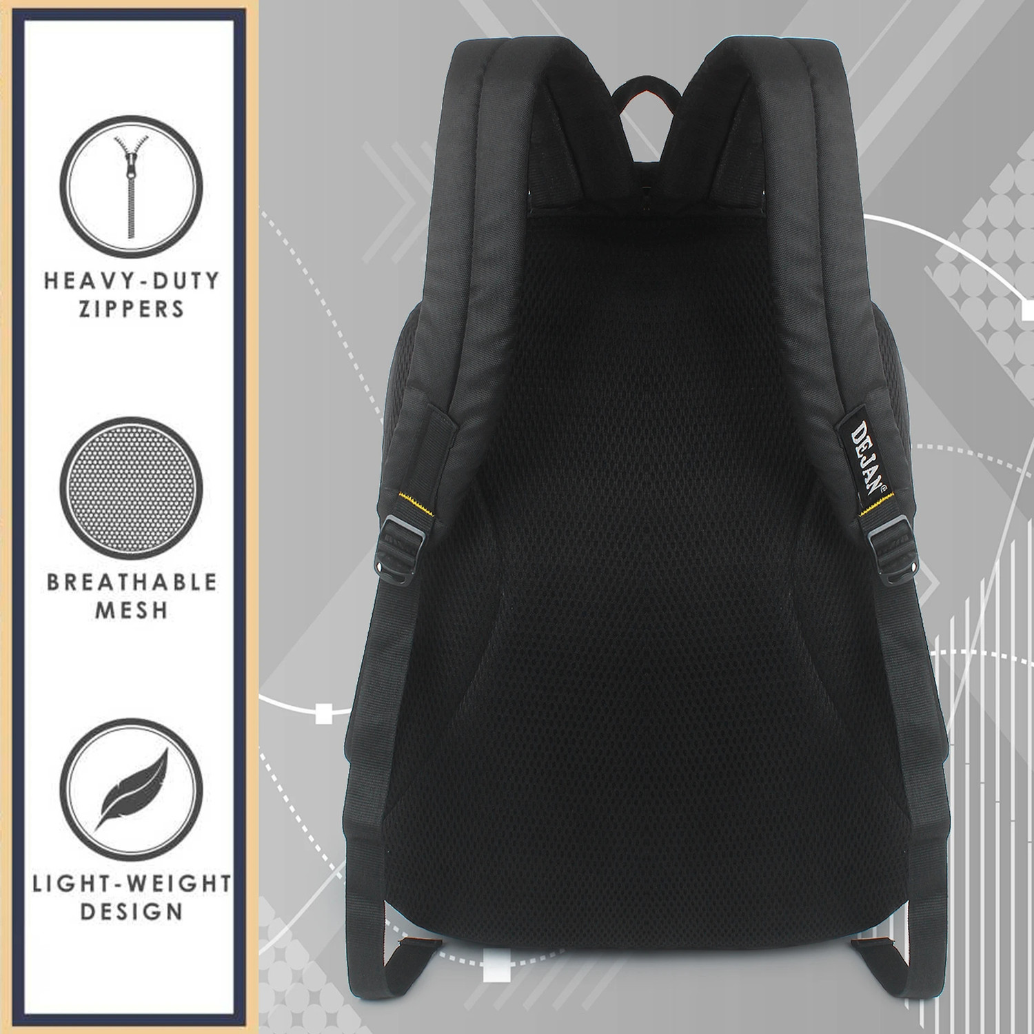 Image of Dejan School Bag, Laptop College Backpack, Water Resistant Office Travel Tour Bag Waterproof School Bag