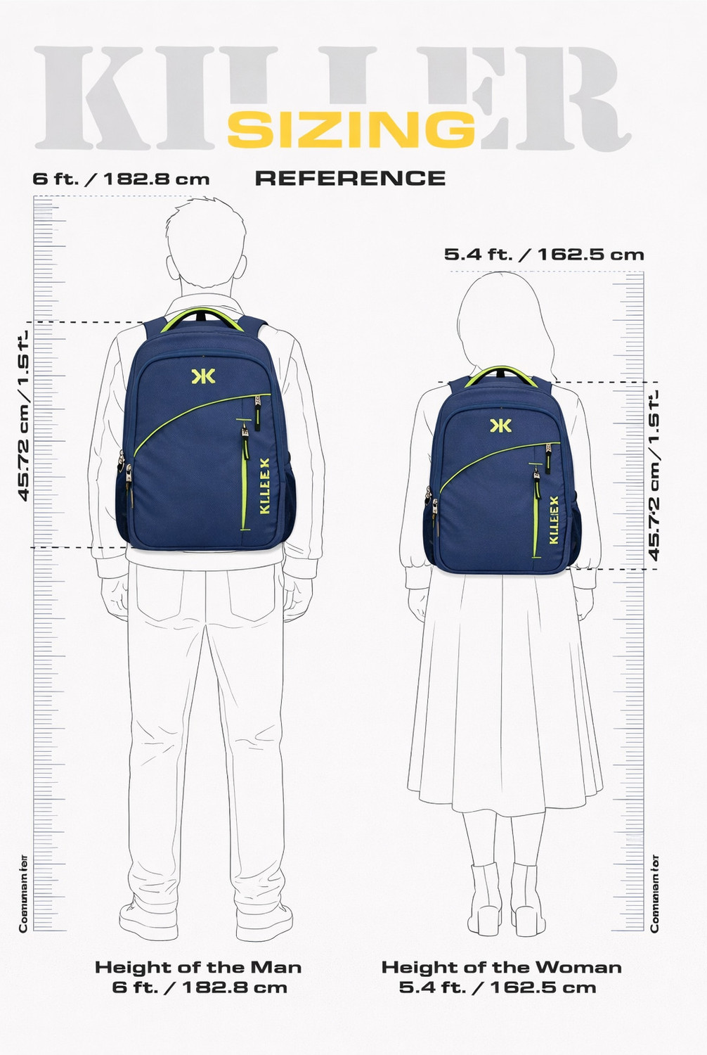Image of KILLER Stylish Laptop Backpack for College Casual Travel Multi Pocket Bag 30 L Backpack