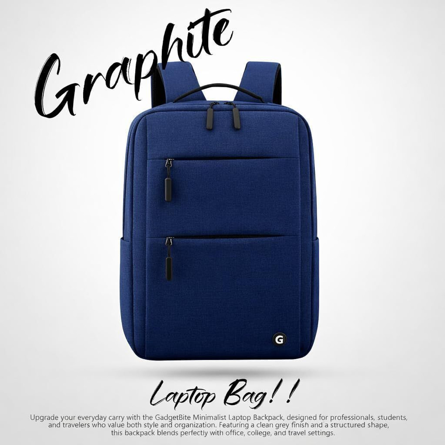 Image of GadgetBite 20L Laptop Backpack 15.6 USB Port,Organiser,Bottle Pocket-Charcoal Grey 20 L Laptop Backpack