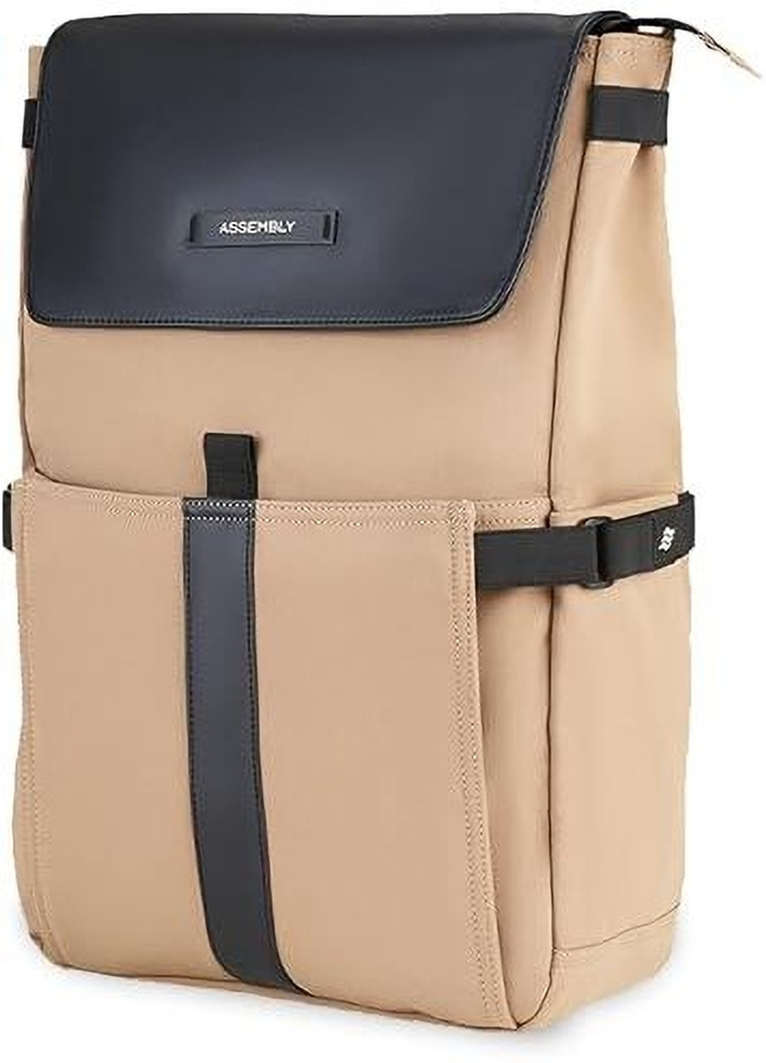 Image of Assembly Luggage Medium 23 L Laptop Backpack for Men Women 15.6 Inch Premium PU Leather Office Travel Bag (Beige)