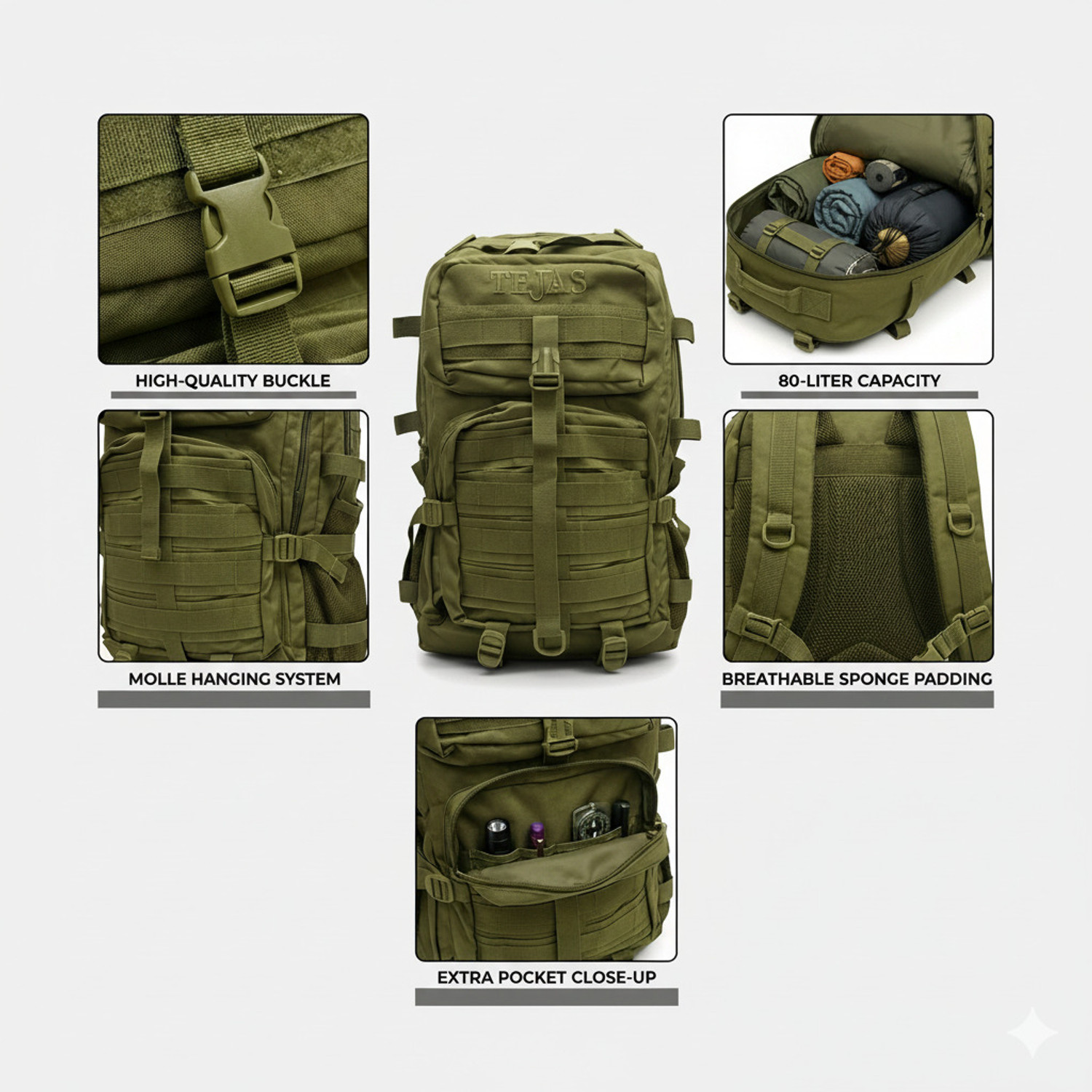 Image of AMC Army Tactical Backpack Tejas 60 L Backpack