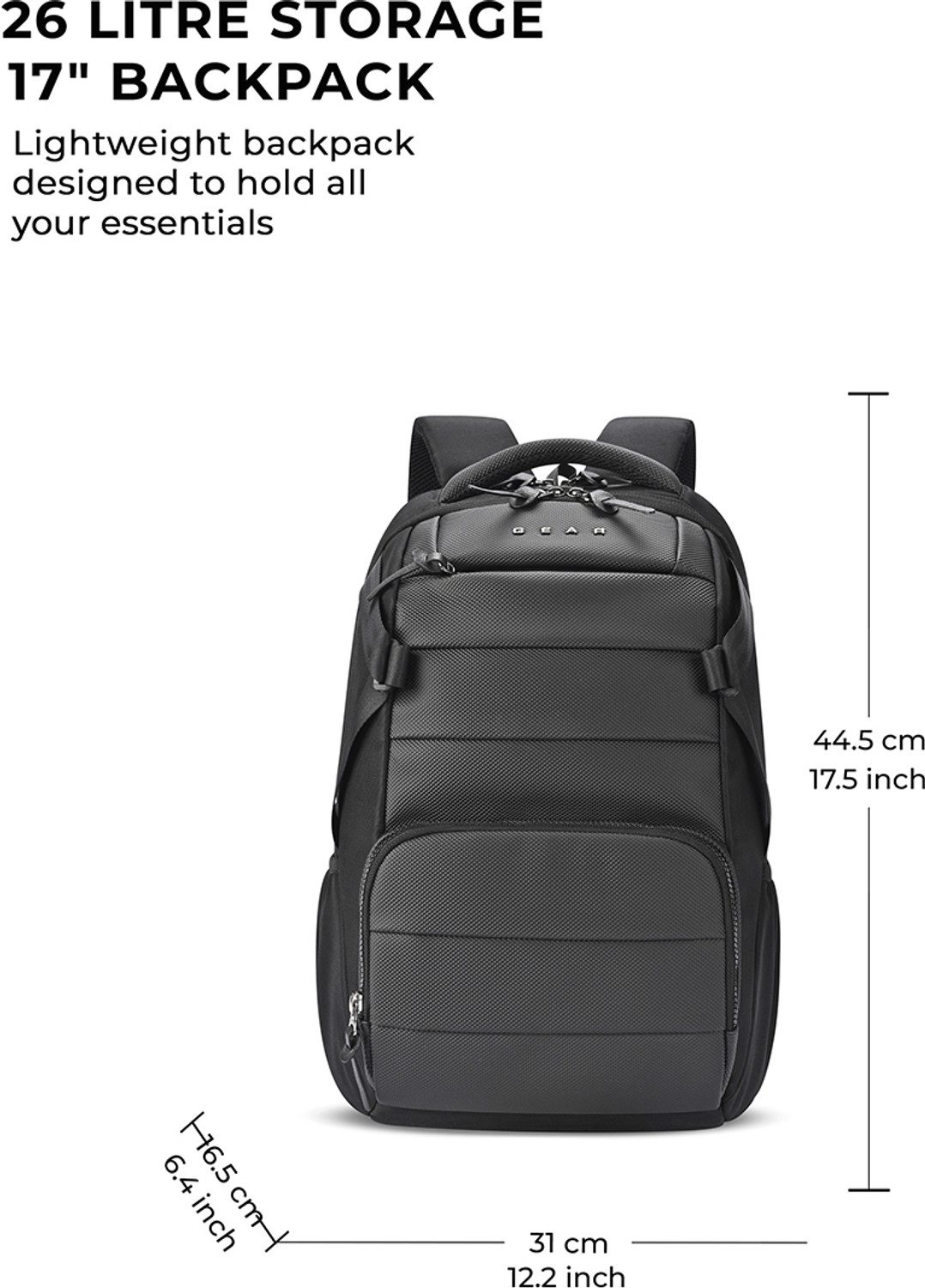Image of Gear Aspire Faux Leather Laptop Backpack 17 26 L Laptop Backpack