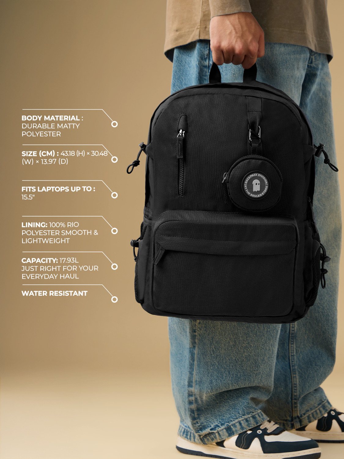 Image of The Souled Store Nimbus: Phantom 17.93 L Backpack