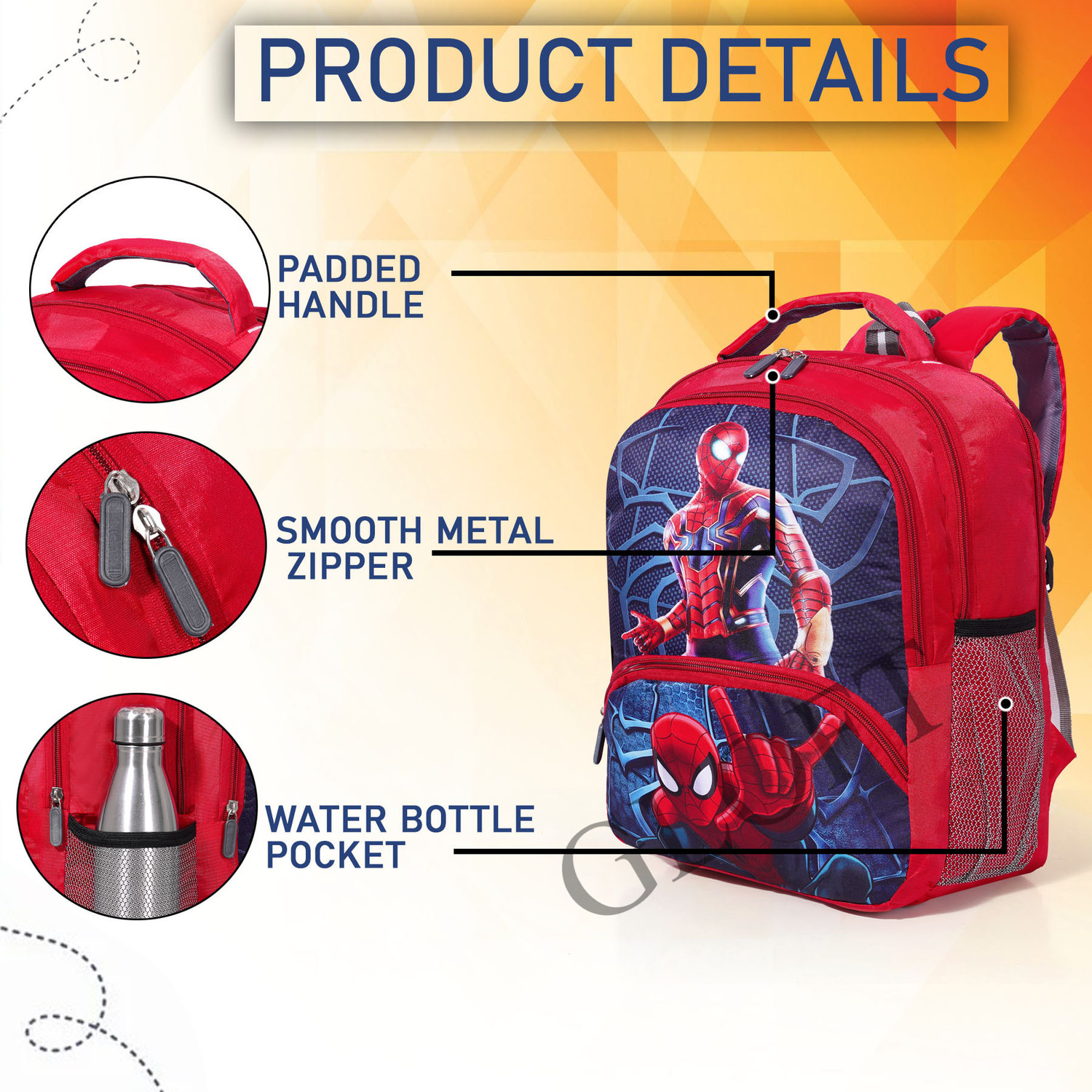 Image of Akram garments Kids Spider Man cartoon School Backpack Bag for Boy 3-7 Years Waterproof School Bag