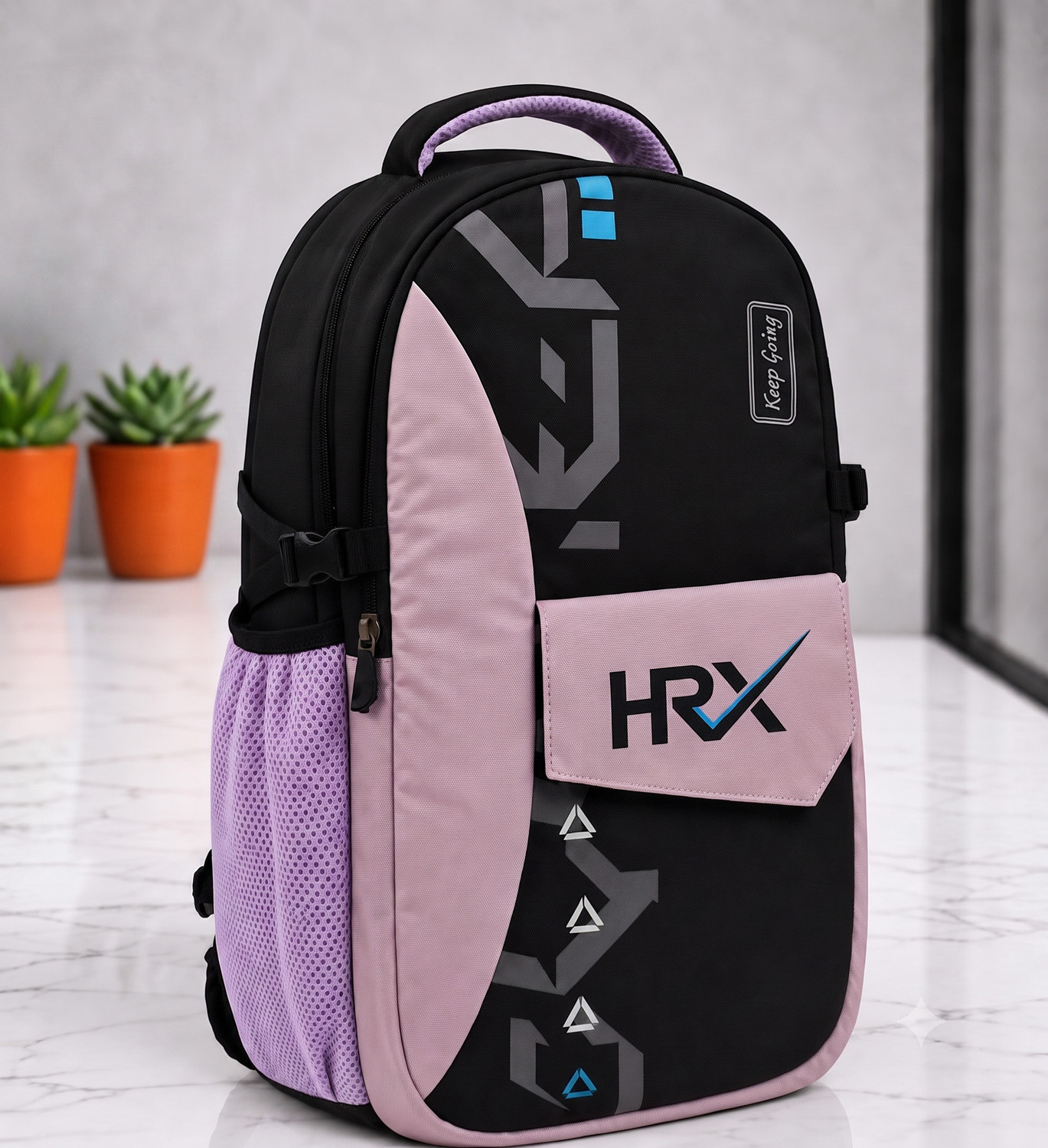 Image of HRX by Hrithik Roshan Large 45 L Laptop Backpack Unisex SkyRush with Rain Cover (Lavender) 45 L Laptop Backpack