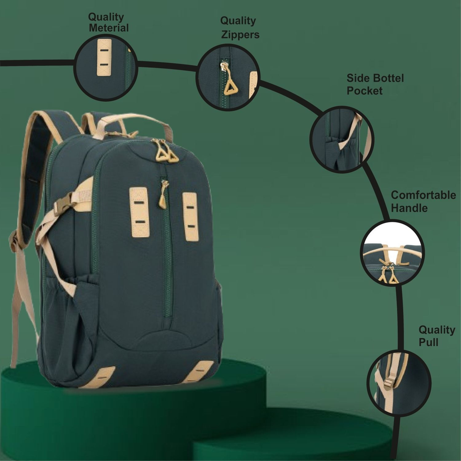Image of Tinytot SB259 01 Japanese Style Korean Unisex School College Casual Laptop Backpack Bag Waterproof School Bag