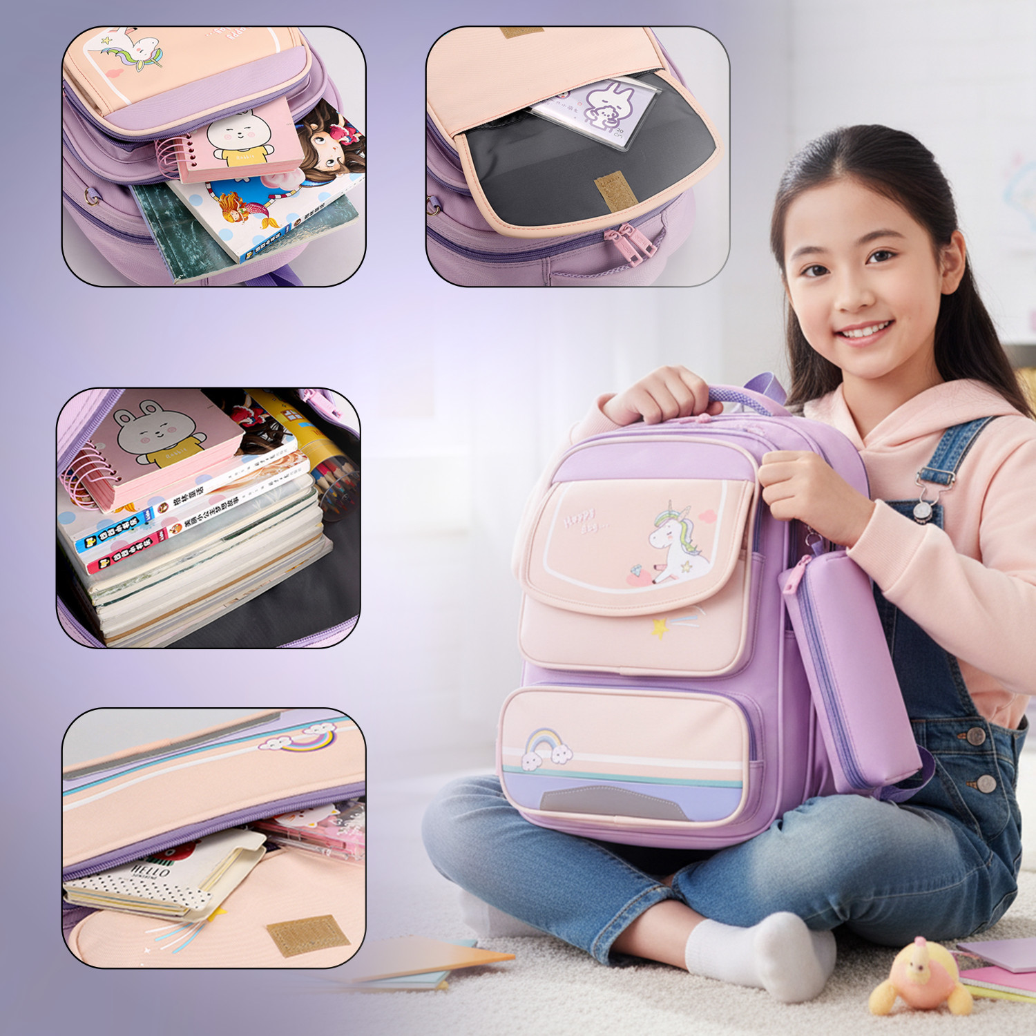 Image of STORITE Kids Water-Resistant Cute School Bag for Girls 8.52 L Backpack