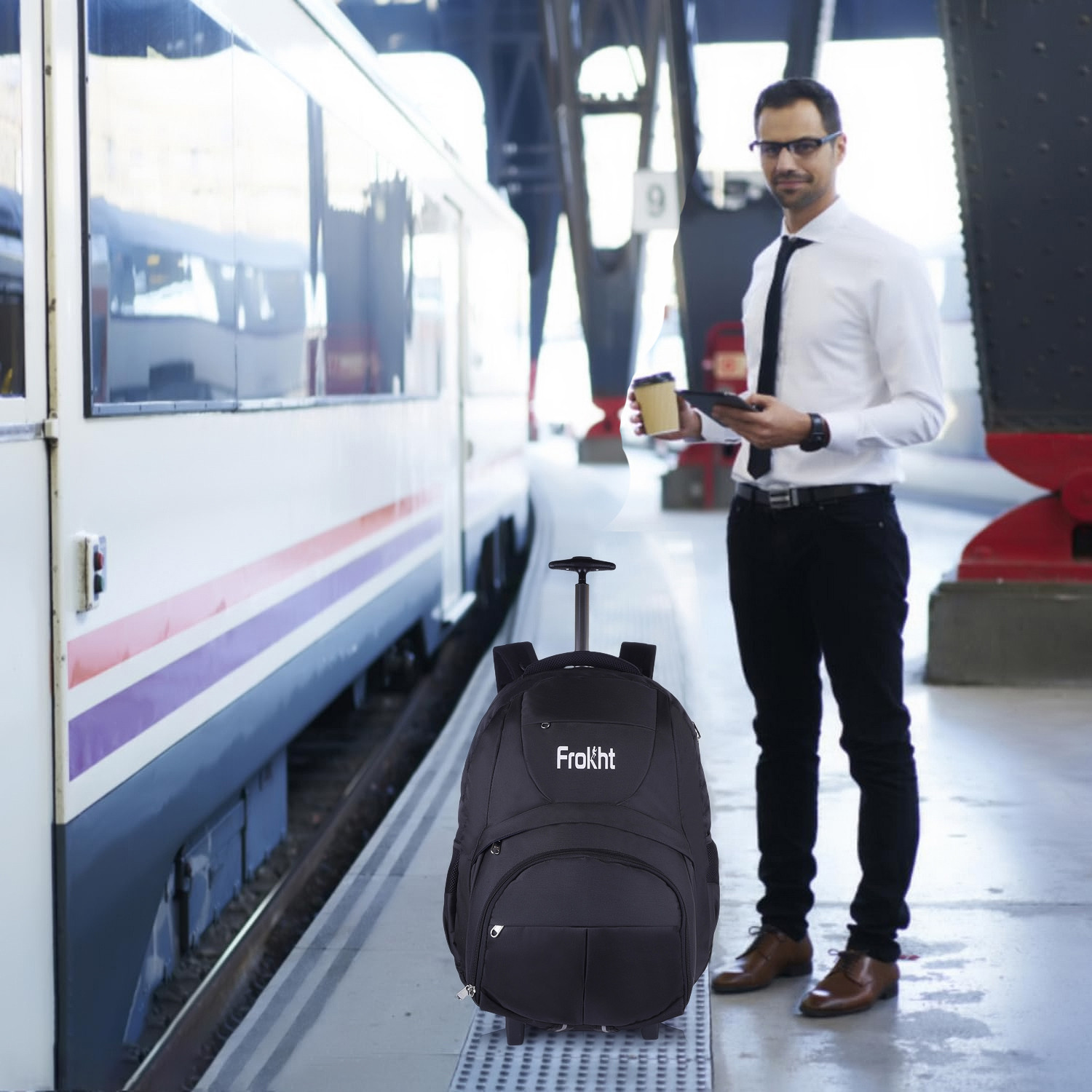 Image of frokht Premium Quality Luggage Trolley Bag, Travelling Backpack for Men Women Multipurpose Bag