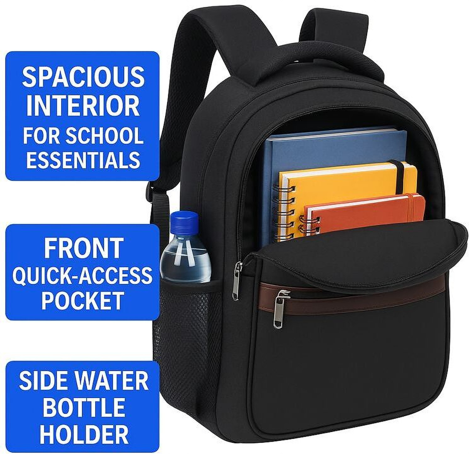 Image of Airwin 18-inch Leather Office Bag | 2 Compartment Waterproof Backpack for Boys & Girls Waterproof School Bag