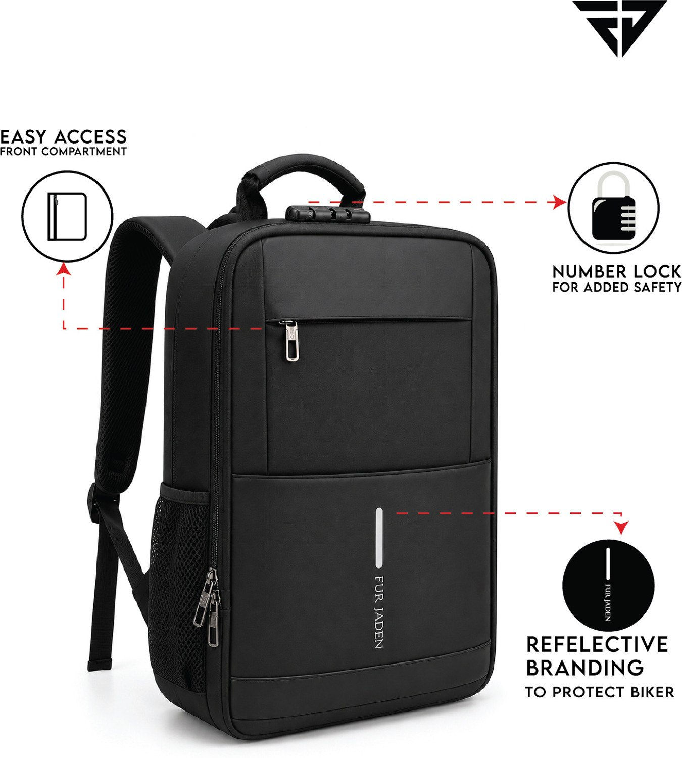 Image of FUR JADEN 15.6 Inch With Anti Theft Number Lock 25 L Laptop Backpack