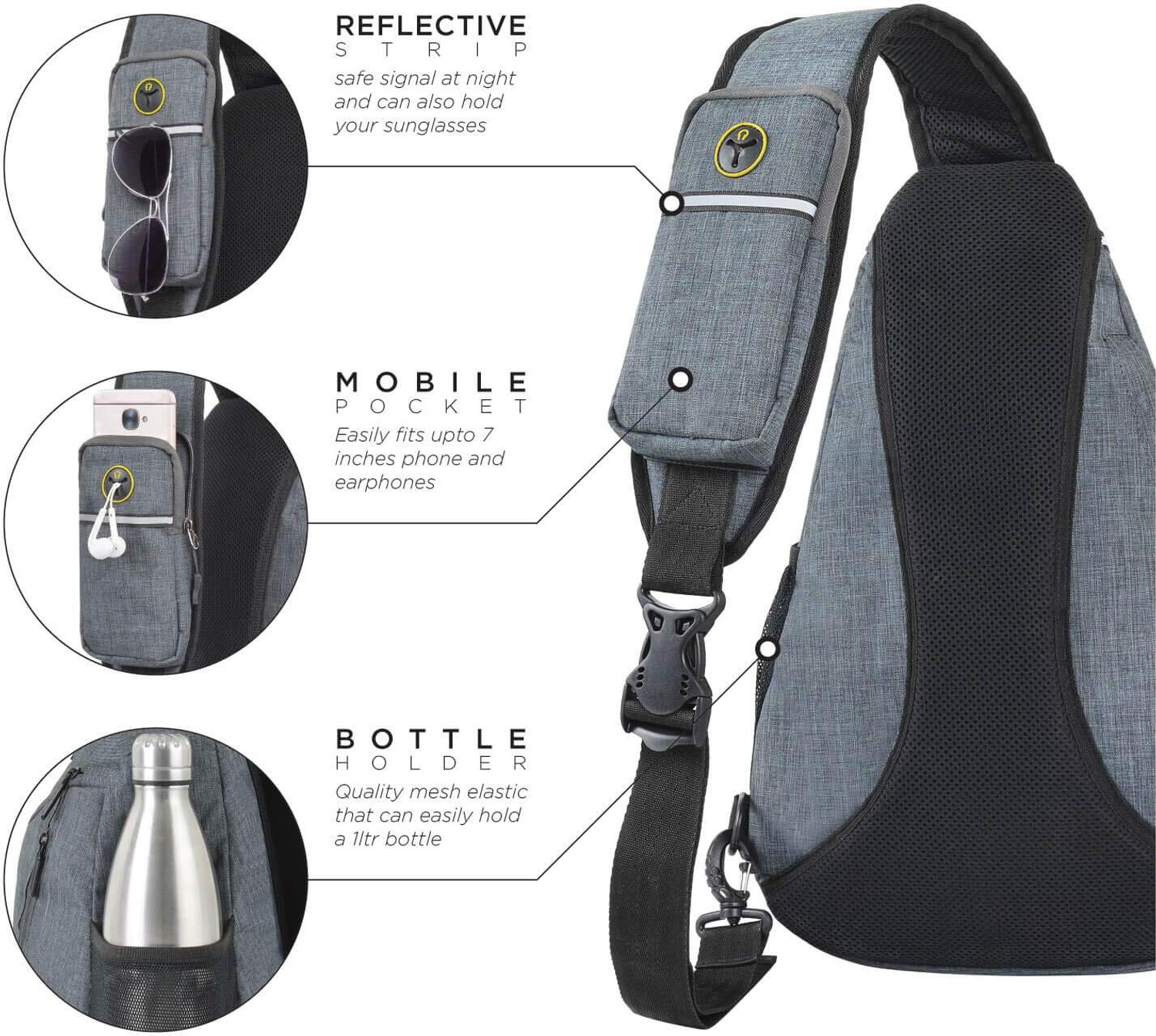 Image of FATMUG Crossbody Bagpack for Men, Women One Shoulder 20 L Backpack