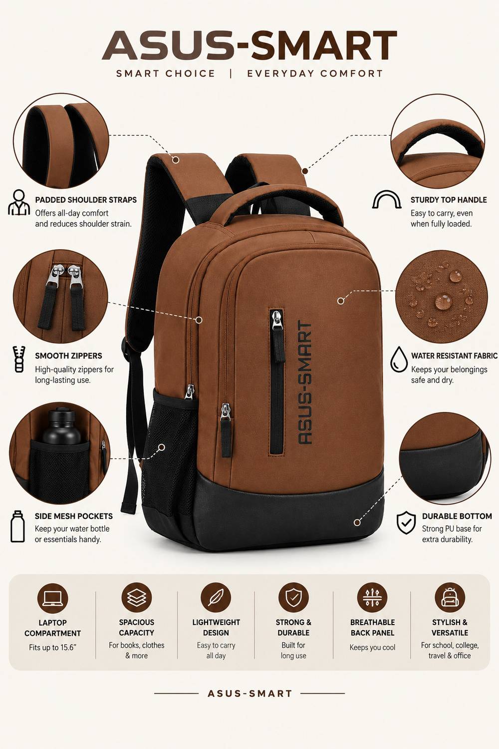 Large 32 L Laptop Backpack Crystal - Image 3