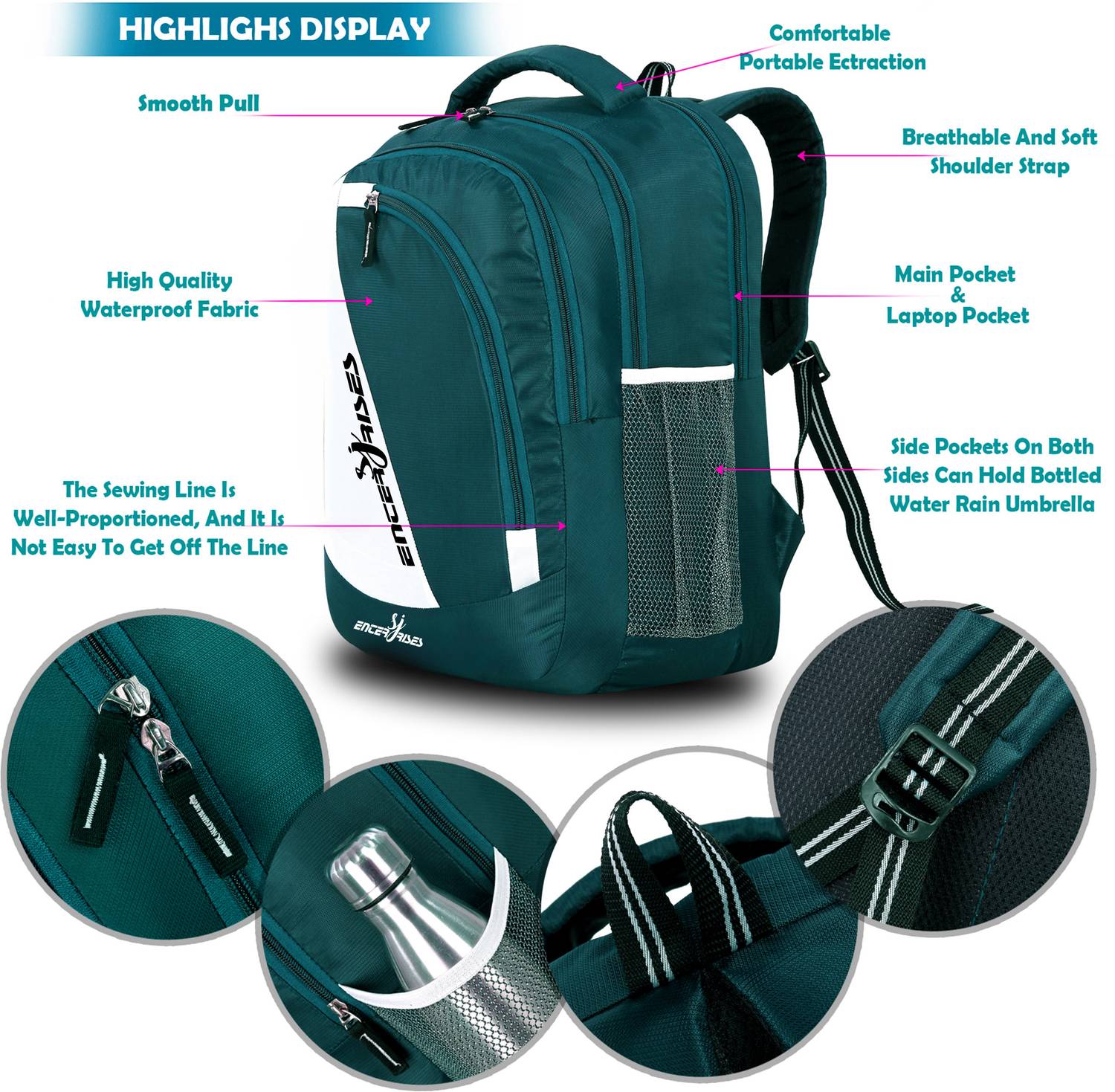 SJ Enterprises Waterproof School Backpack - Image 3