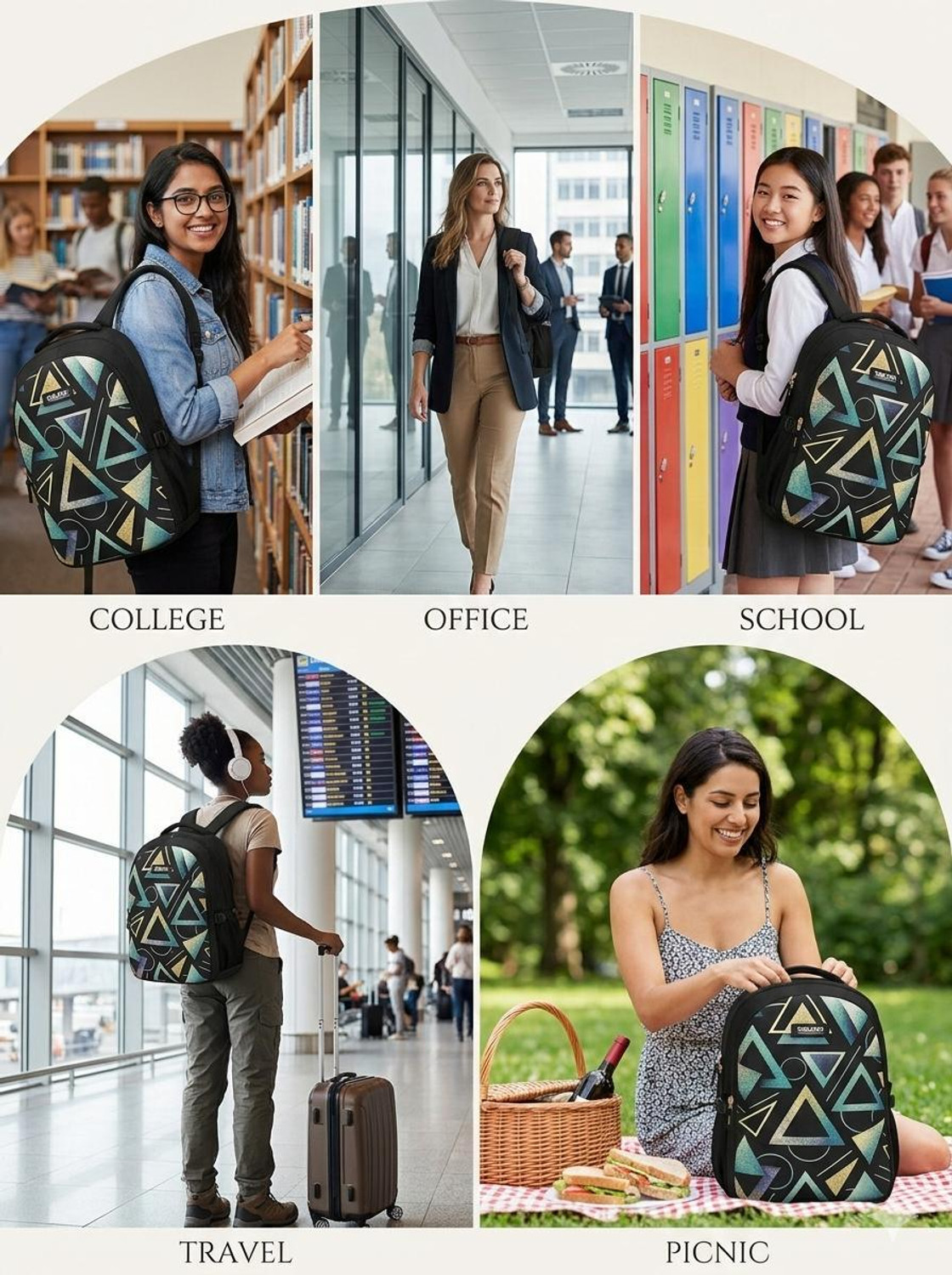 Image of Dejan School Bag, Laptop College Backpack, Water Resistant Office Travel Tour Bag Waterproof School Bag