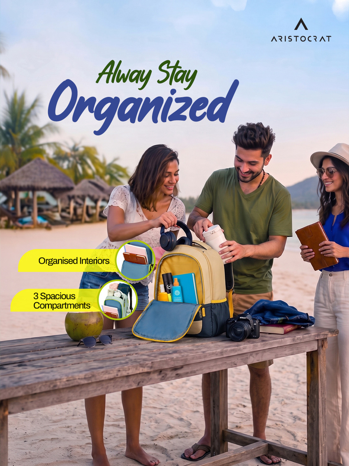 Image of ARISTOCRAT Buzz Casual Backpack with 3 Specious Compartments and Quick-Access Front Pocket 30 L Backpack