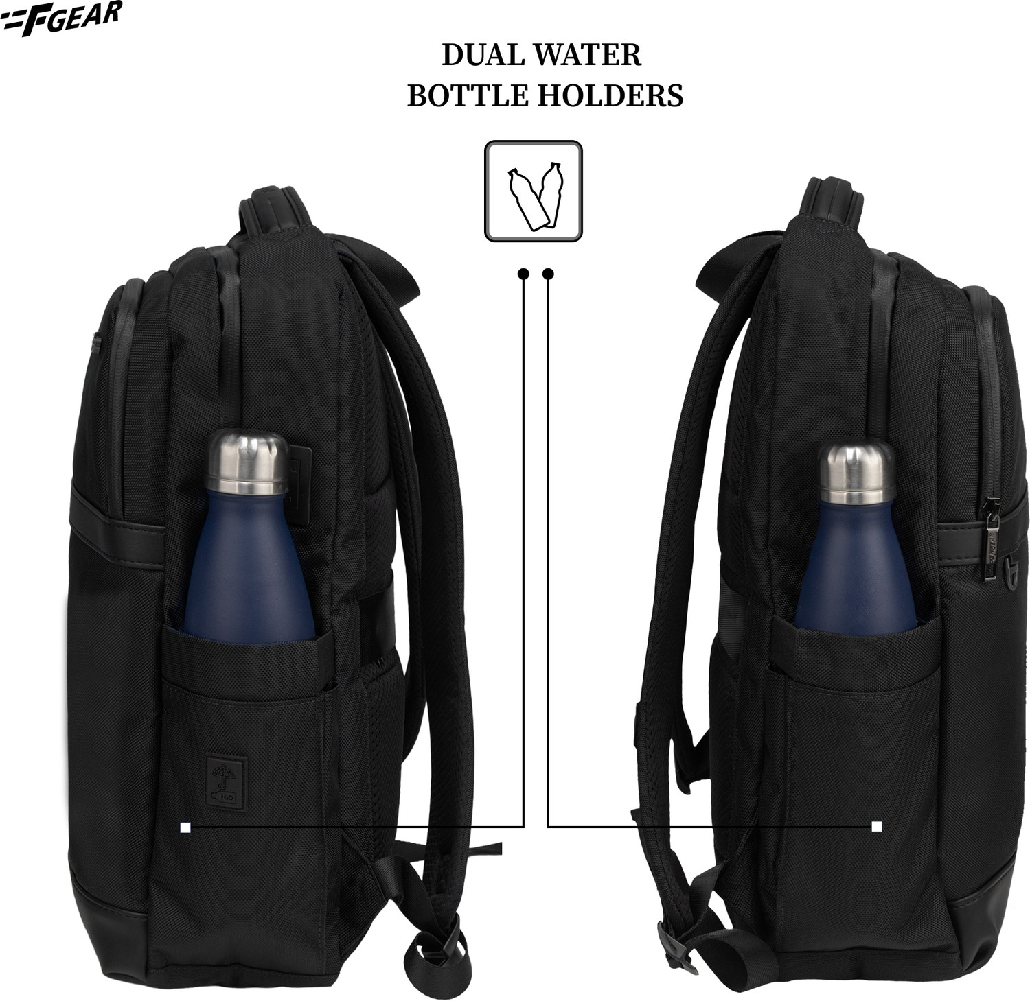 Image of F Gear Hallstat 20L Backpack USB & Type-C Ports|2 spacious Compartments & Hidden Pocket 20 L Laptop Backpack