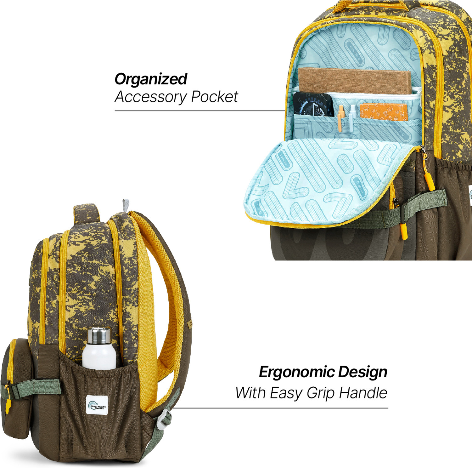 Image of Uppercase 36.432 L Backpack Vibe School Bag for Kids Detachable Pencil Pouch Green backpack with Strap (Green)