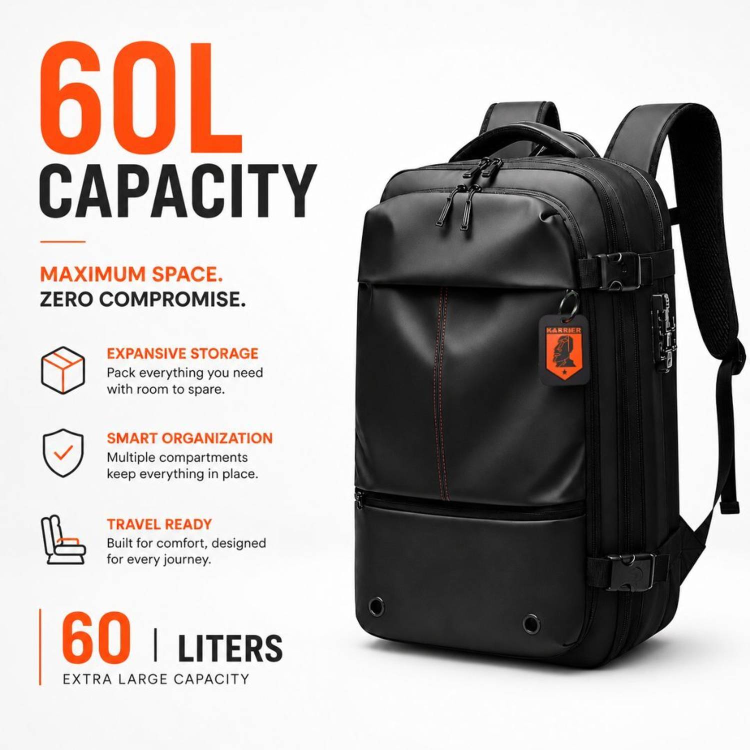KARRIER 60L Vacuum Compression Backpack - Image 3