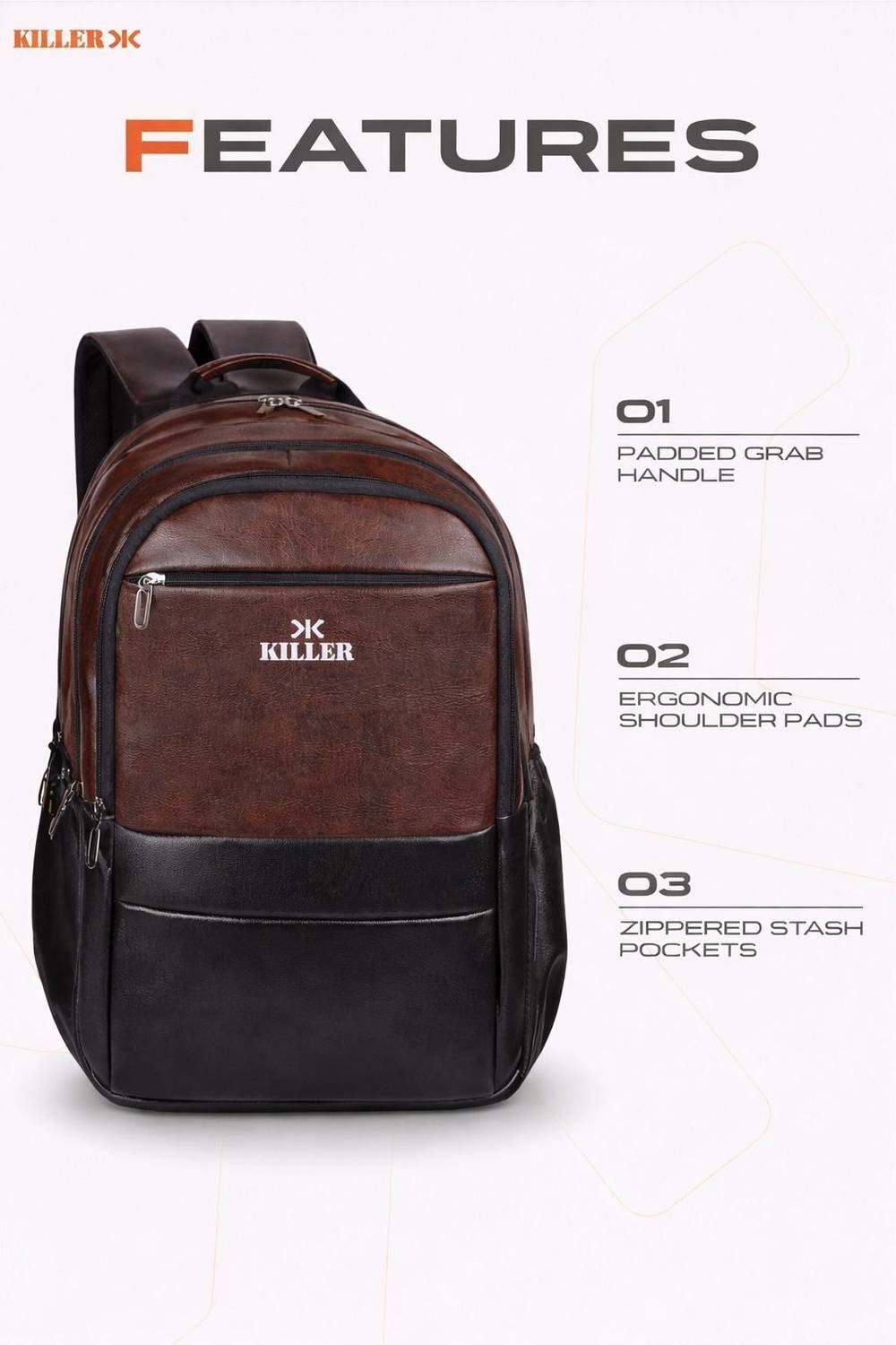 KILLER TWIRL 40L Unisex Laptop Backpack with Raincover - Image 3