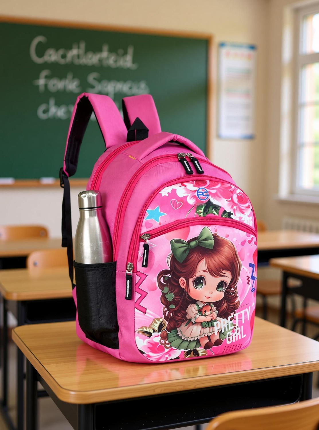 Image of Gloft Girl's Medium 22L Waterproof School Backpack Cartoon Bag for 4-9 Years 22 L Backpack